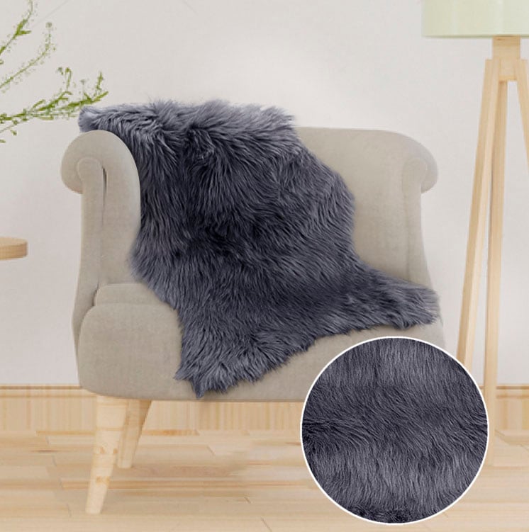 my home Hochflor-Teppich »Valeria Fellteppich kuschelig«, fellförmig, 60 mm Höhe, Kunstfell, Fellform, weiche Teppiche, Schlafzimmer, Wohnzimmer