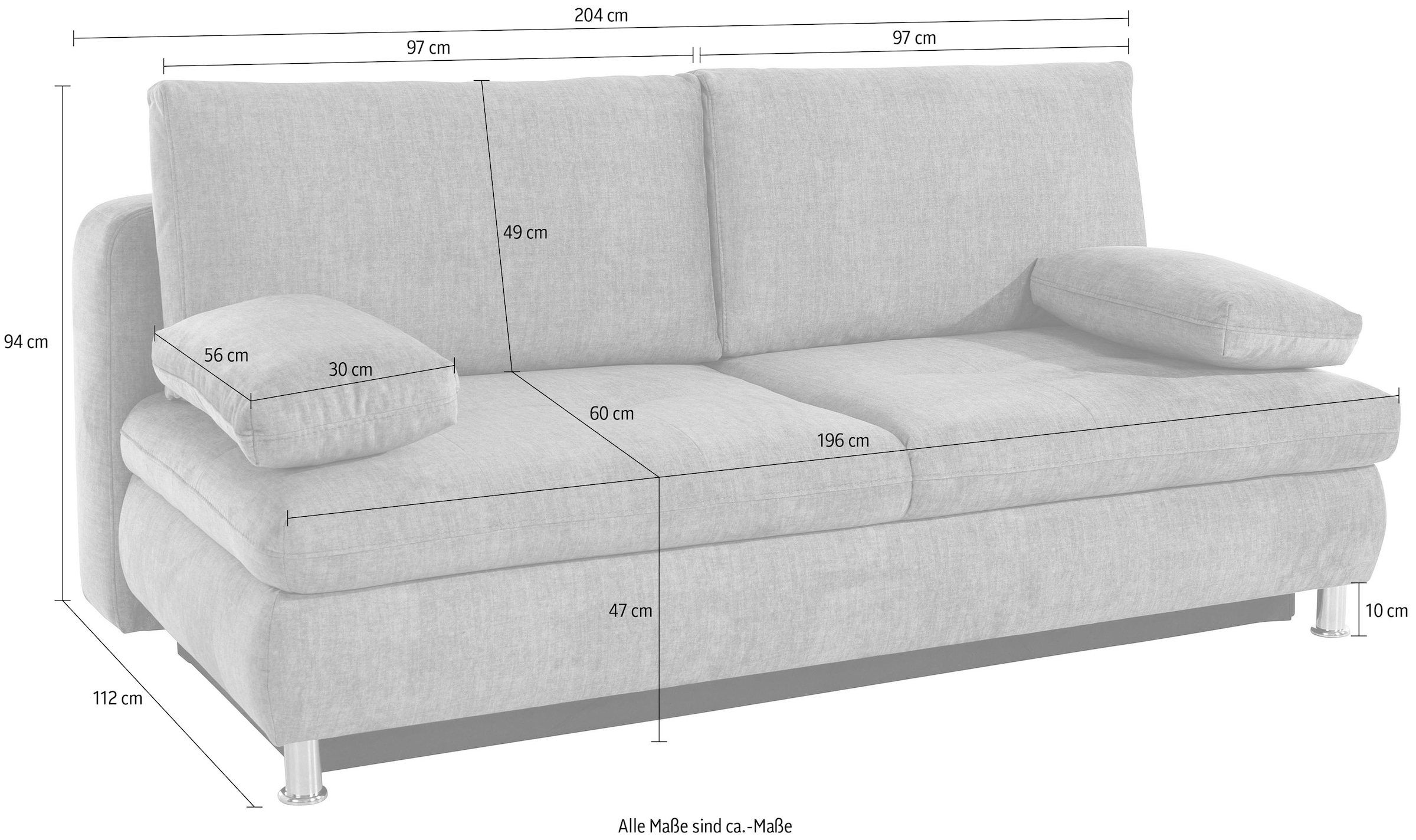 (140kg mit wahlweise kaufen Schlafsofa Belastung/Sitz) oder online Couch »Zermatt«, Mr. Boxspringfederung Kaltschaum