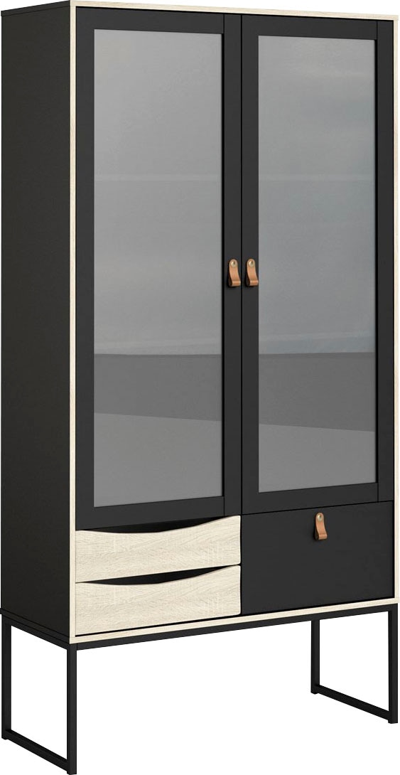 ACTONA GROUP Vitrine »New York«, schwarzes Metall mit Glastüren, 2 Fächern, Höhe  100 cm online kaufen