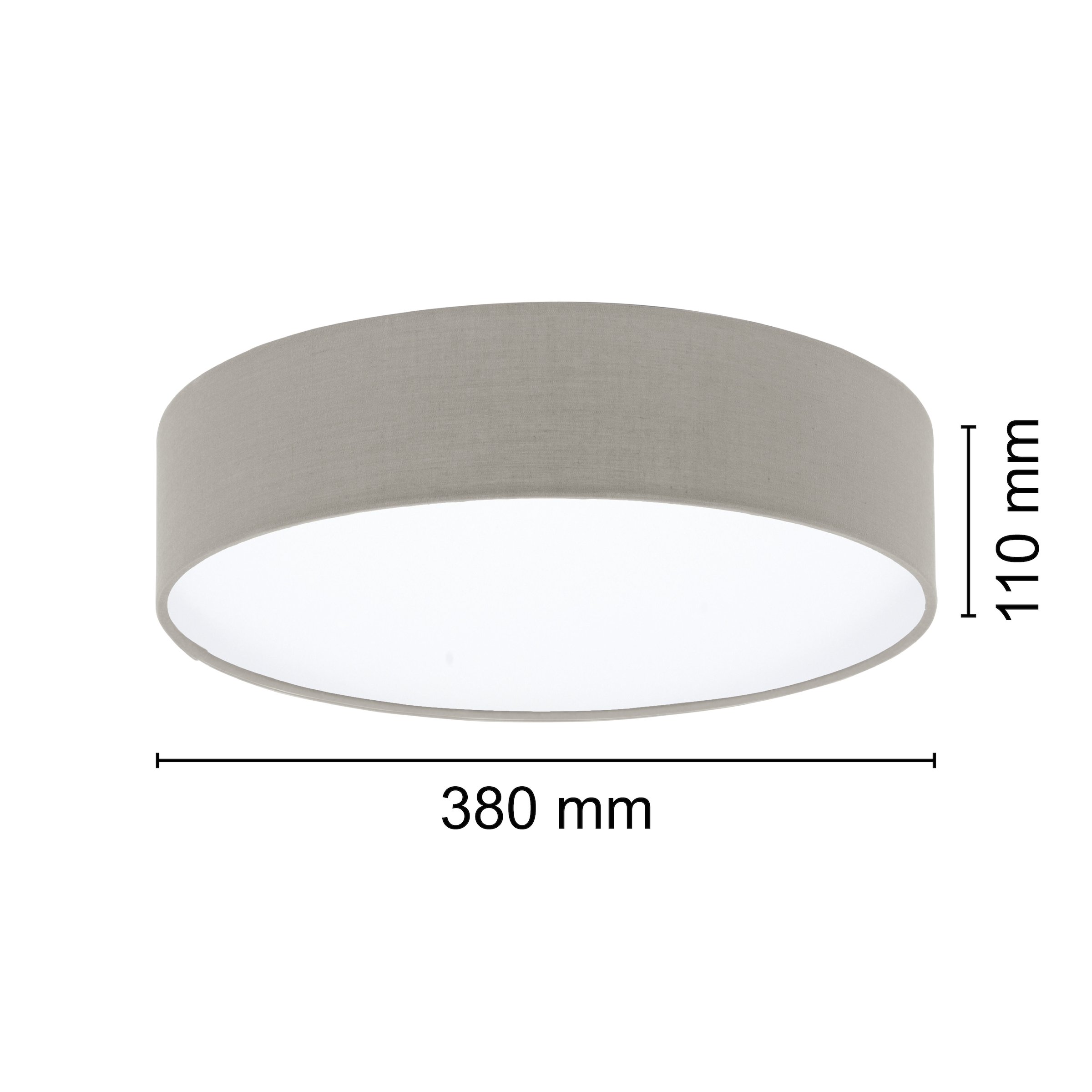 EGLO LED Deckenleuchte »Deckenlampe Anadia, Lampe aus Stoff, Ø38cm, Textilschirm« E27 1 Stk. Stahl und Textil, Wohnzimmerlampe, Schlafzimmerlampe, Stoffschirm,