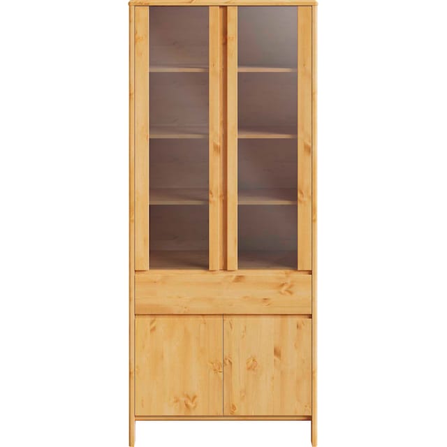 Home affaire Vitrine »Luven«, Höhe 192 cm, Massivholz, 4 Türen und 1  Schublade bestellen bei OTTO