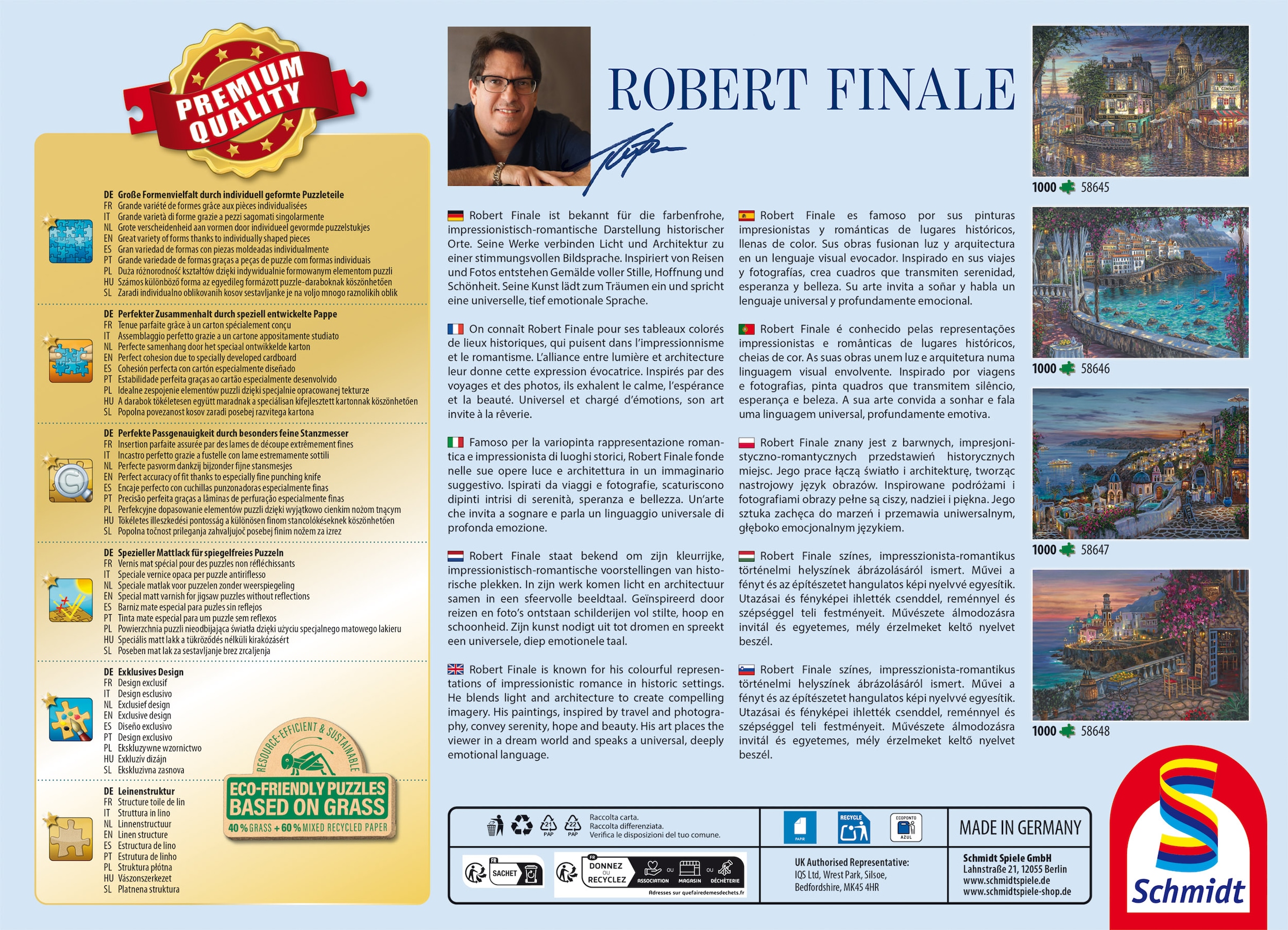 Schmidt Spiele Puzzle »Robert Finale, Santorini Sonnenuntergang« Made in Germany