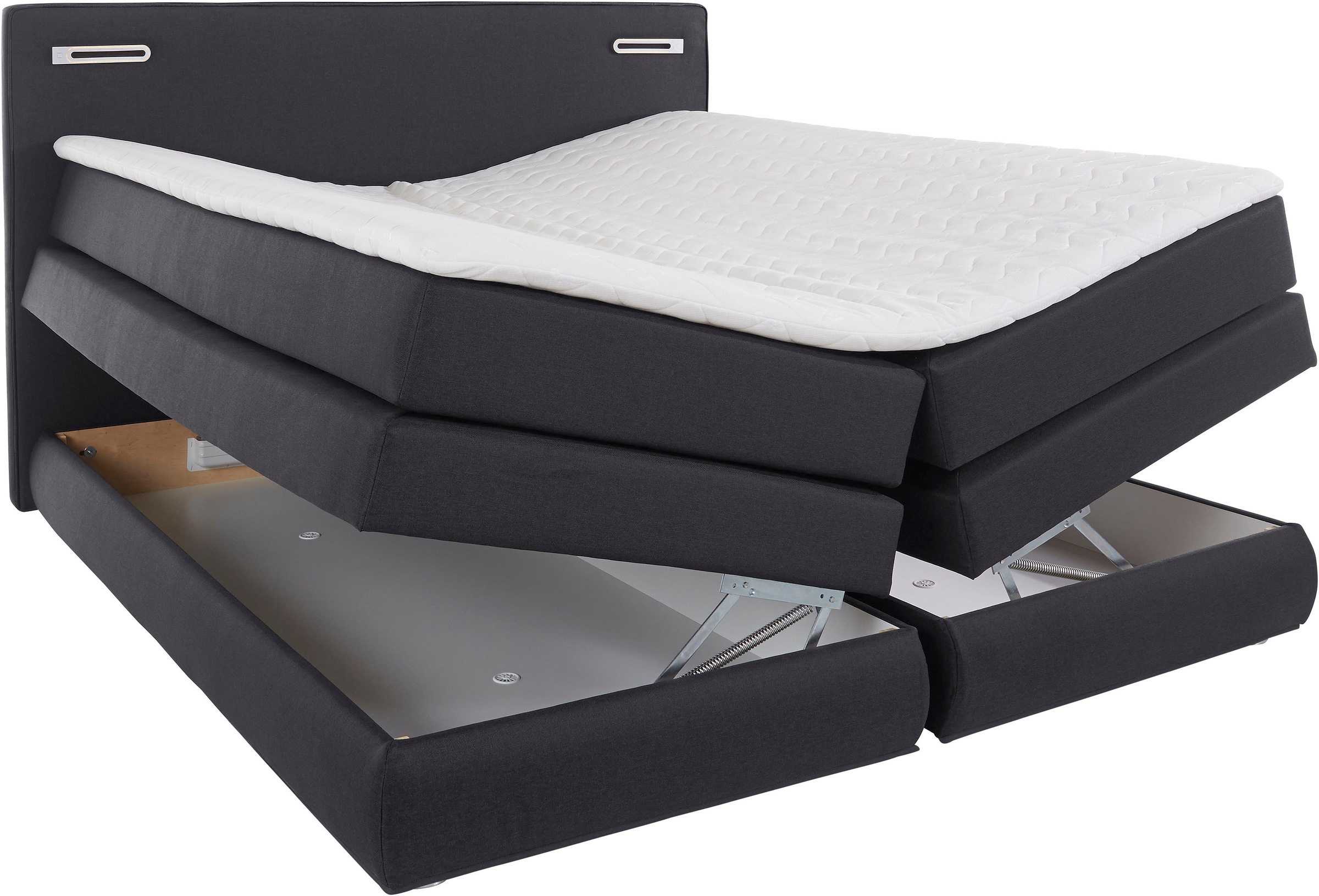 COLLECTION AB Boxspringbett »Ninoni« inkl. Bettkasten, Topper und wahlweise mit LED-Beleuchtung