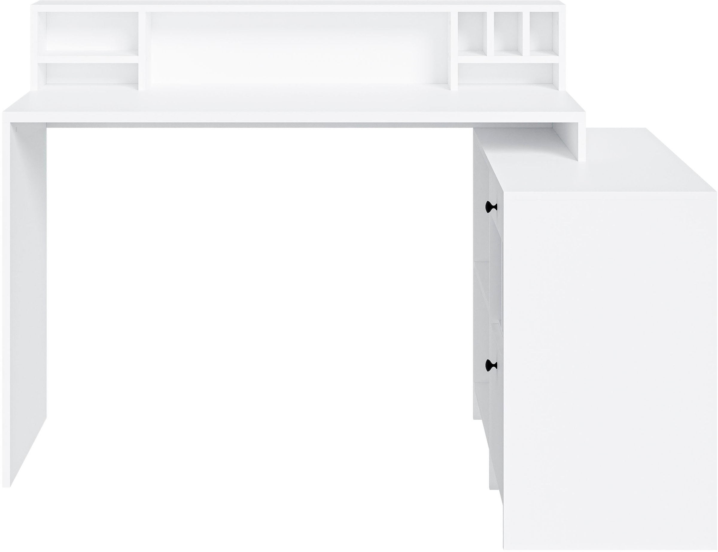 Home affaire Eckschreibtisch »Licia«, Breite 140 cm, mit viel Stauraum, im Landhausstil