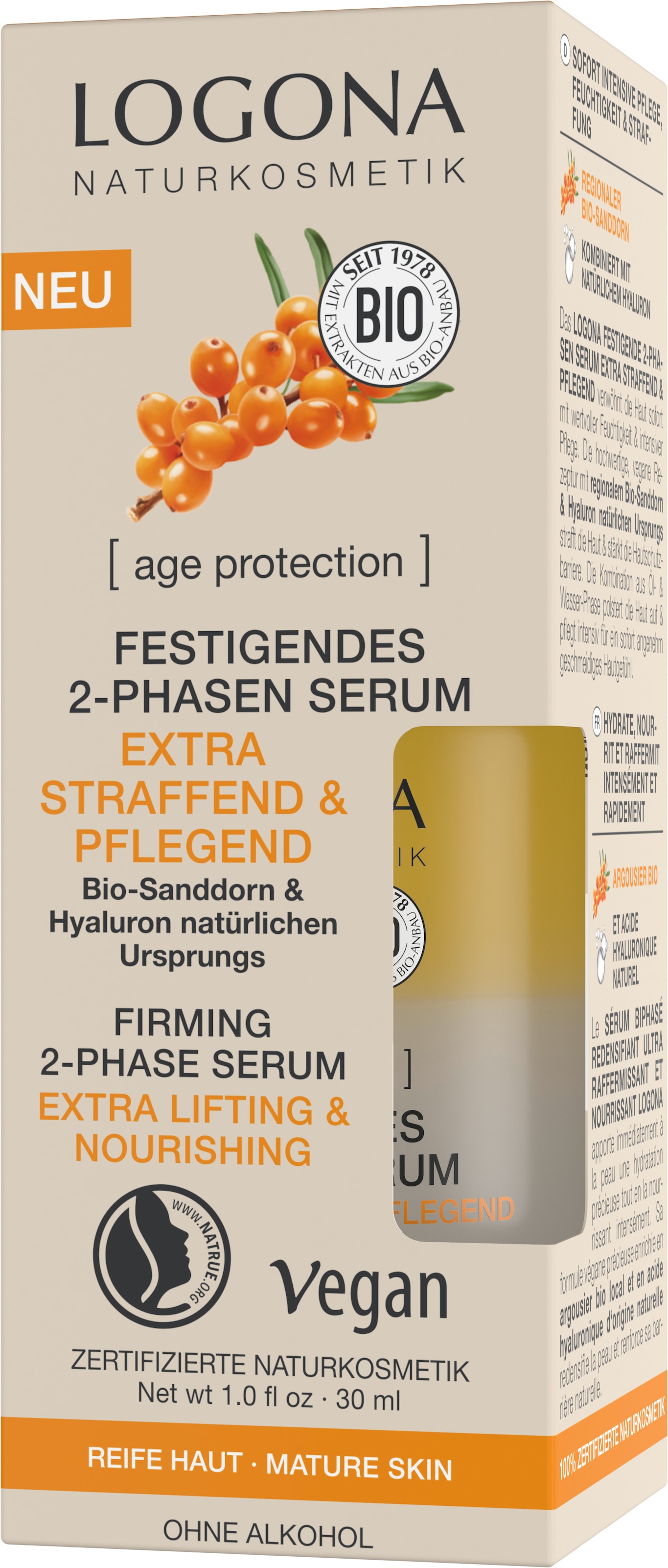 LOGONA Anti-Falten-Serum »age protection Festigendes 2-Phasen-Serum« Anti-Falten-Serum, für reife Haut, aufpolsternd, feuchtigkeitsspendend