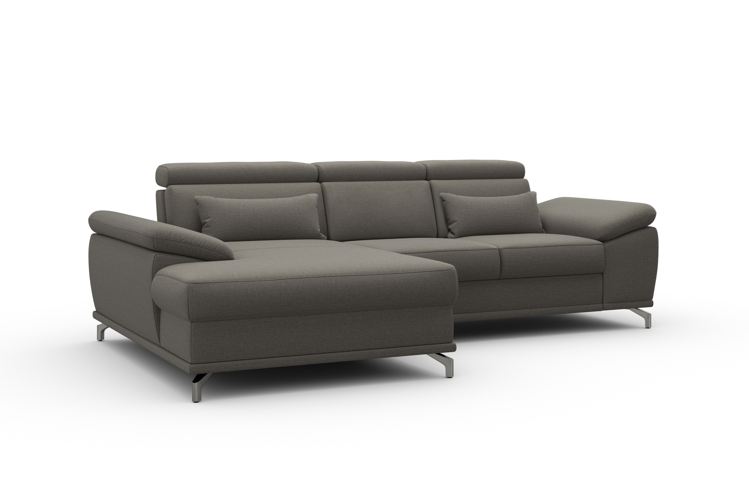 sit&more Ecksofa »Cabrio L-Form, B: 295 cm, mit Sitztiefen-, Arm- & Kopfteilverstellung« 2 Nierenkissen, Federkern, optional Bettfunktion und Stauraum