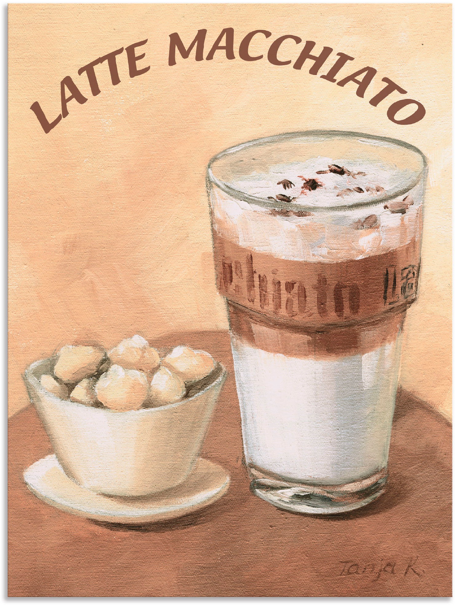 Artland Wandbild »Latte Macchiato«, Getränke, (1 St.), in vielen Größen & Produktarten - Alubild / Outdoorbild für den Außenbereich, Leinwandbild, Poster, Wandaufkleber / Wandtattoo auch für Badezimmer geeignet