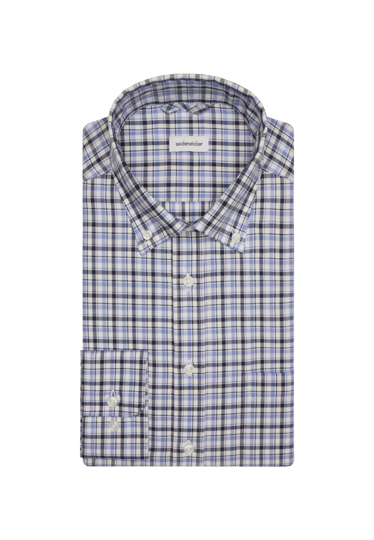 seidensticker Businesshemd »Regular«, Regular Langarm Button-Down-Kragen Karo
