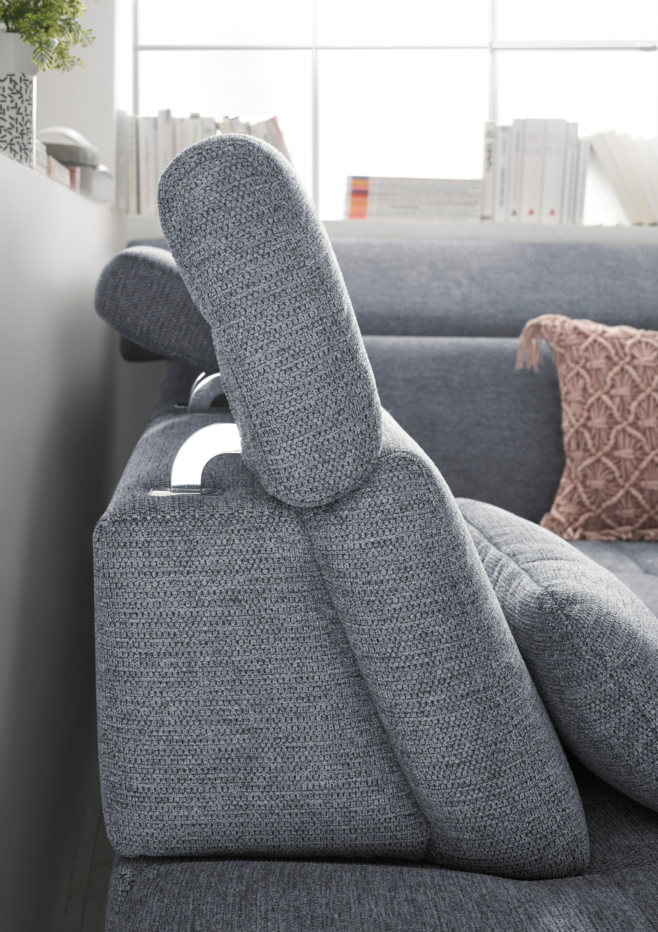 set one by Musterring Ecksofa »SO 3400 Sitzhöhe 47cm oder 49cm, Sitztiefe verstellbar, B/T 317/220 cm« Kaltschaumpolsterung, Flachgewebe, whlw. mit Funktionen, Sitzhöhe 47