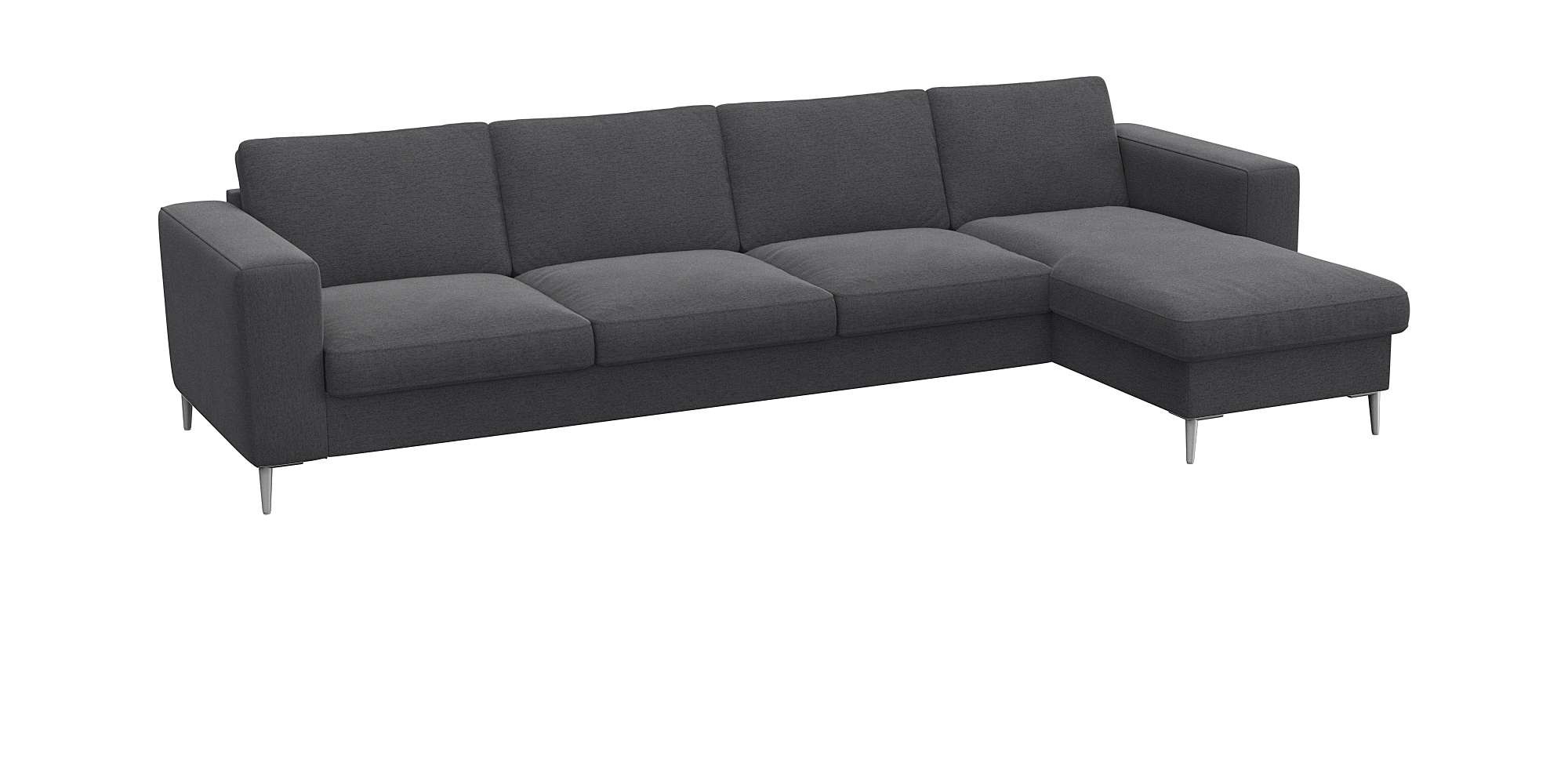 FLEXLUX Ecksofa »Fiore, super Sitzkomfort durch Kaltschaum im Sitz, L-Form« breite Armlehnen, Füße Alu