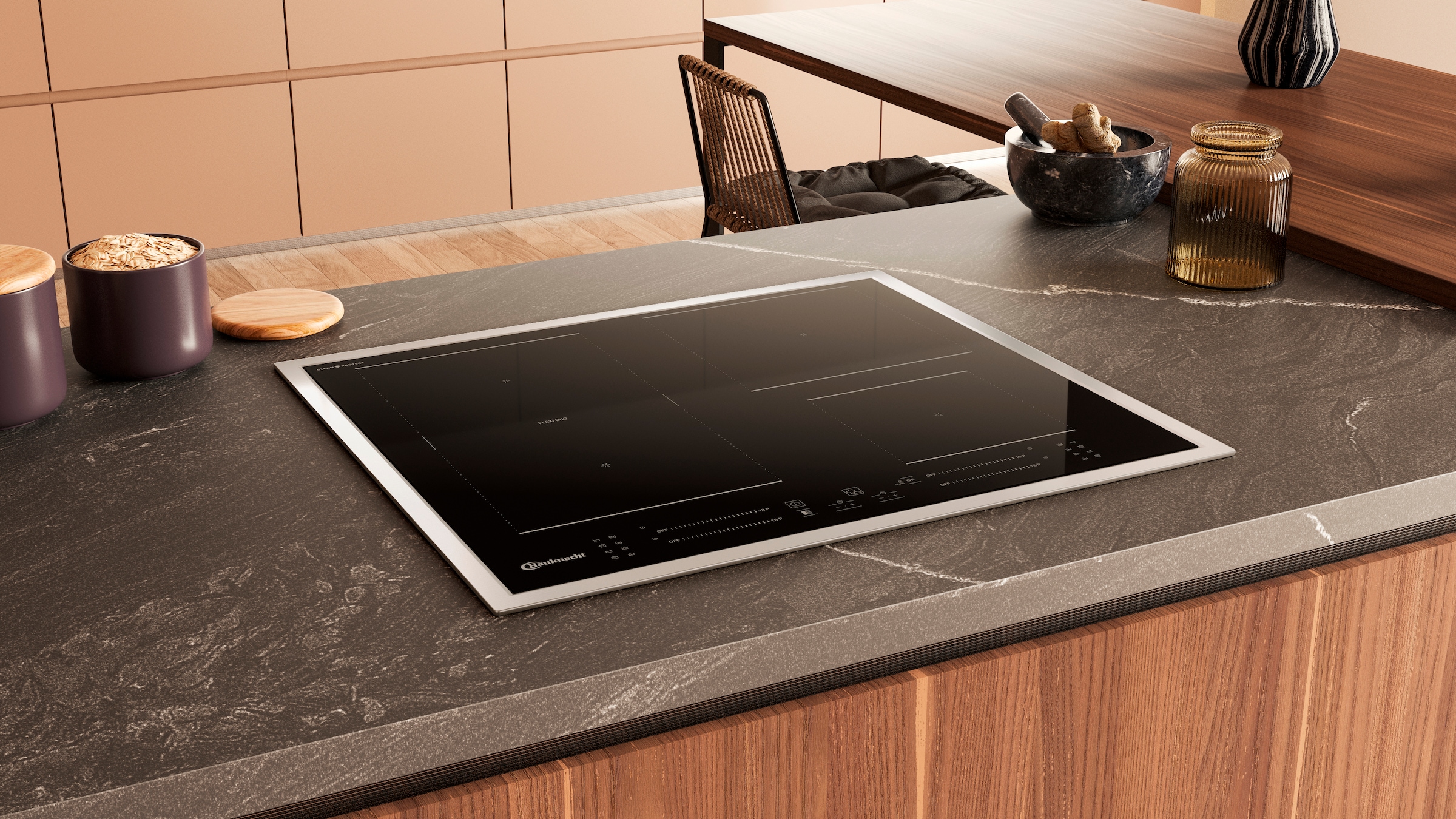 BAUKNECHT Flex-Induktions-Kochfeld »BS 5760C CPFT«, CleanProtect – mühelose Reinigung nur mit Wasser