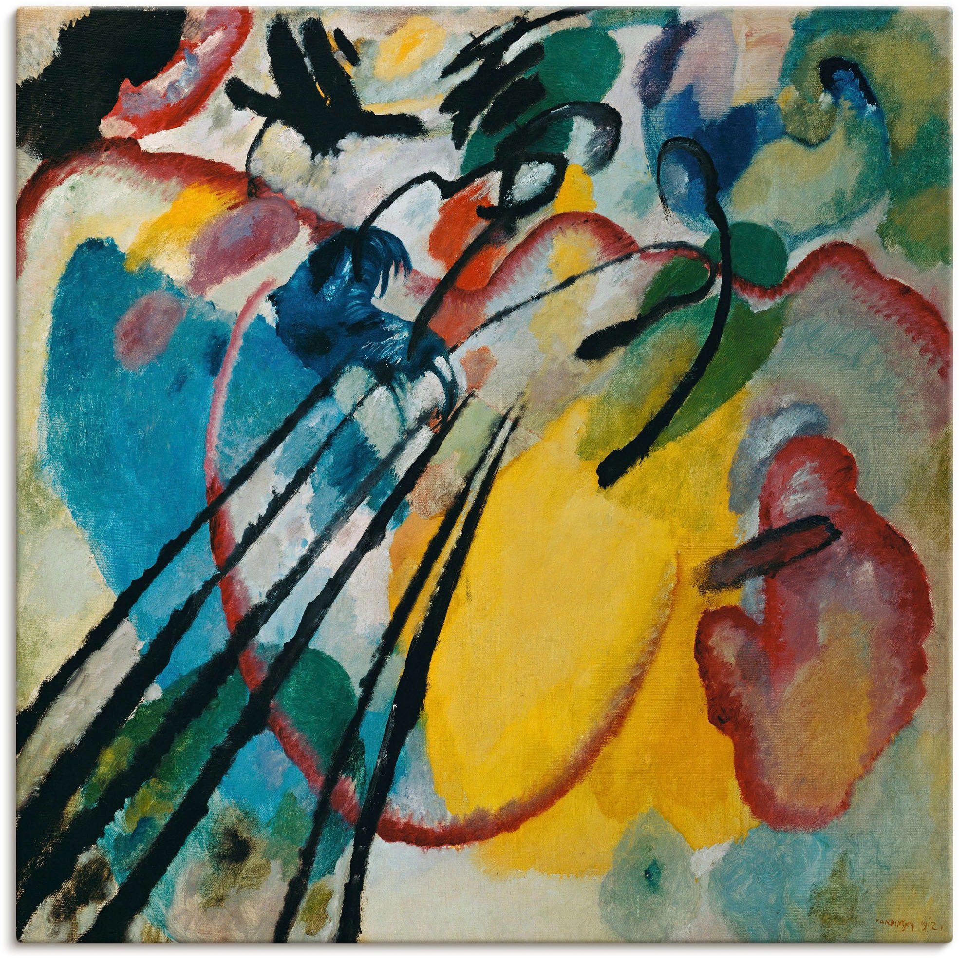 Artland Wandbild »Improvisation 26 (Rudern). 1912«, Gegenstandslos, (1 St.), in vielen Größen & Produktarten -Leinwandbild, Poster, Wandaufkleber / Wandtattoo auch für Badezimmer geeignet
