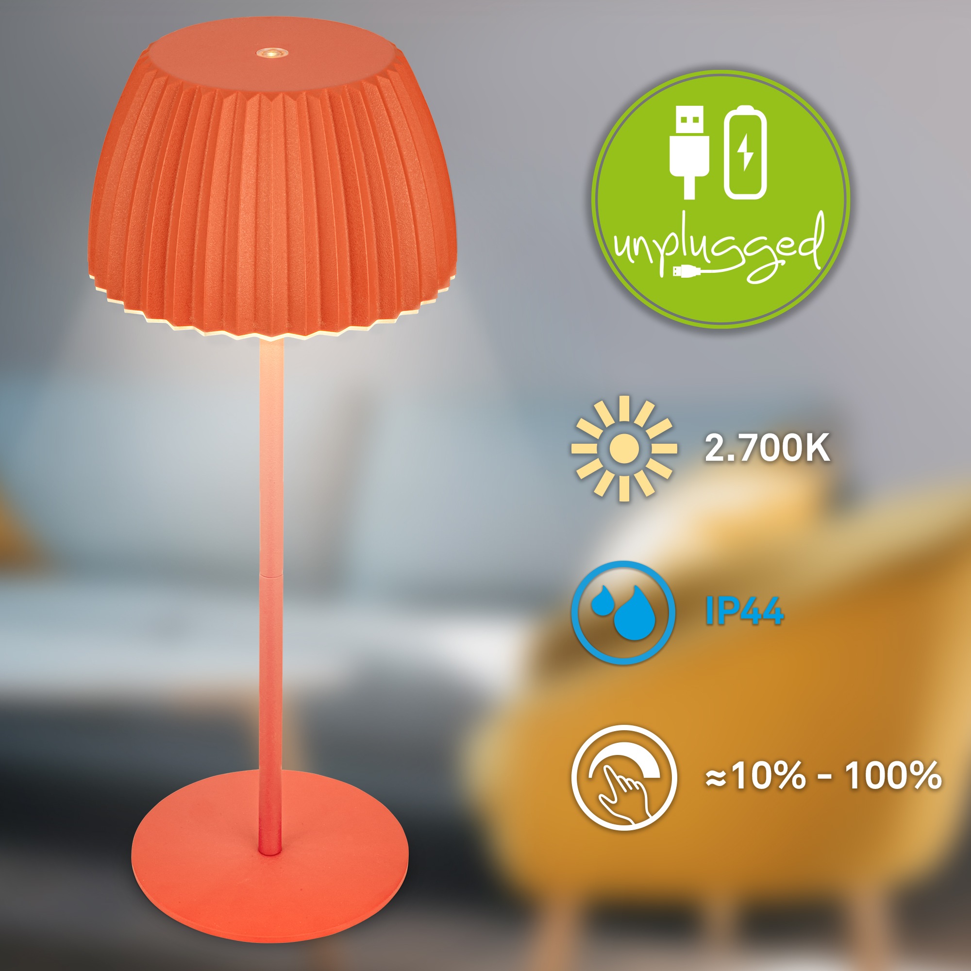 Briloner Leuchten LED Tischleuchte »Akku LED Tischleuchte« LED-Modul