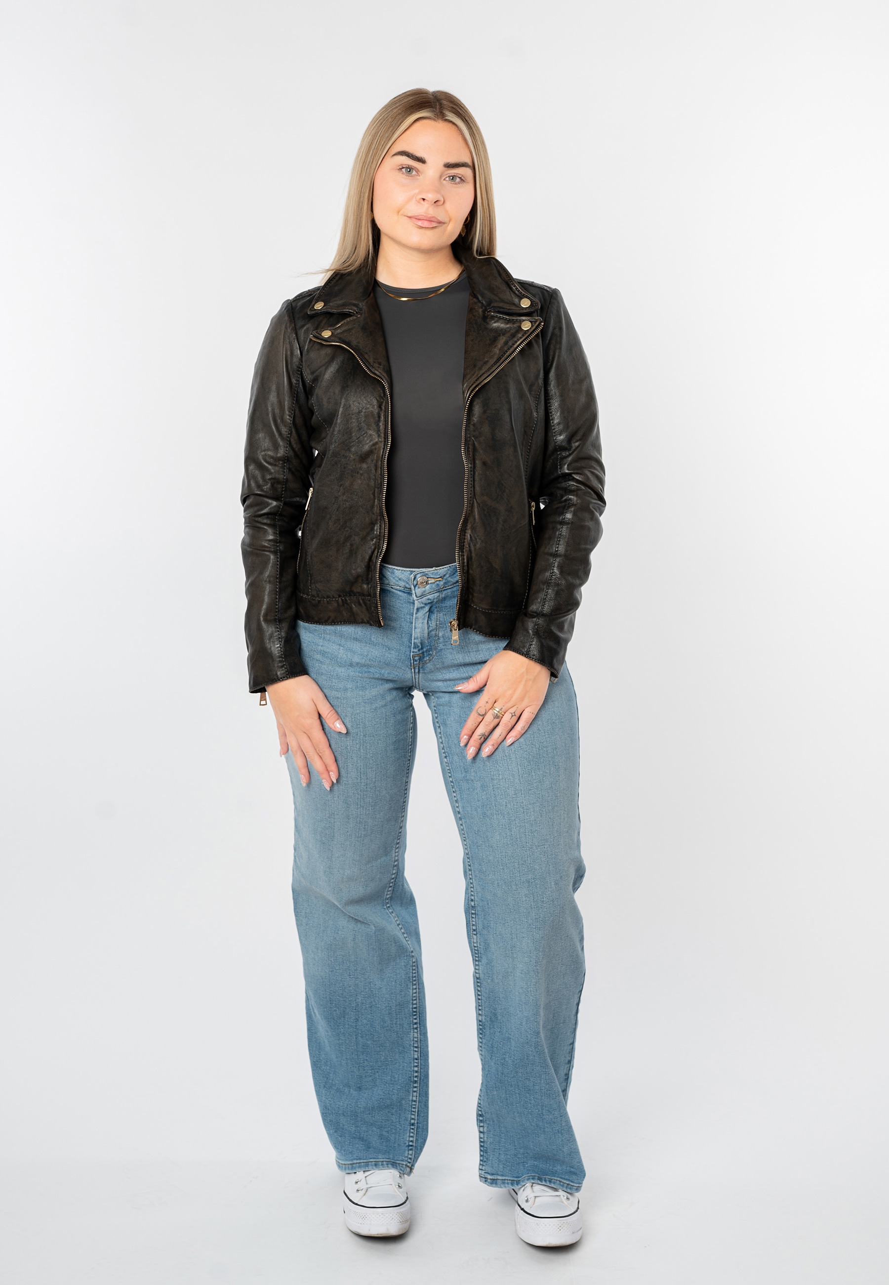 Mauritius Lederjacke »MWEvina« mit Reverskragen