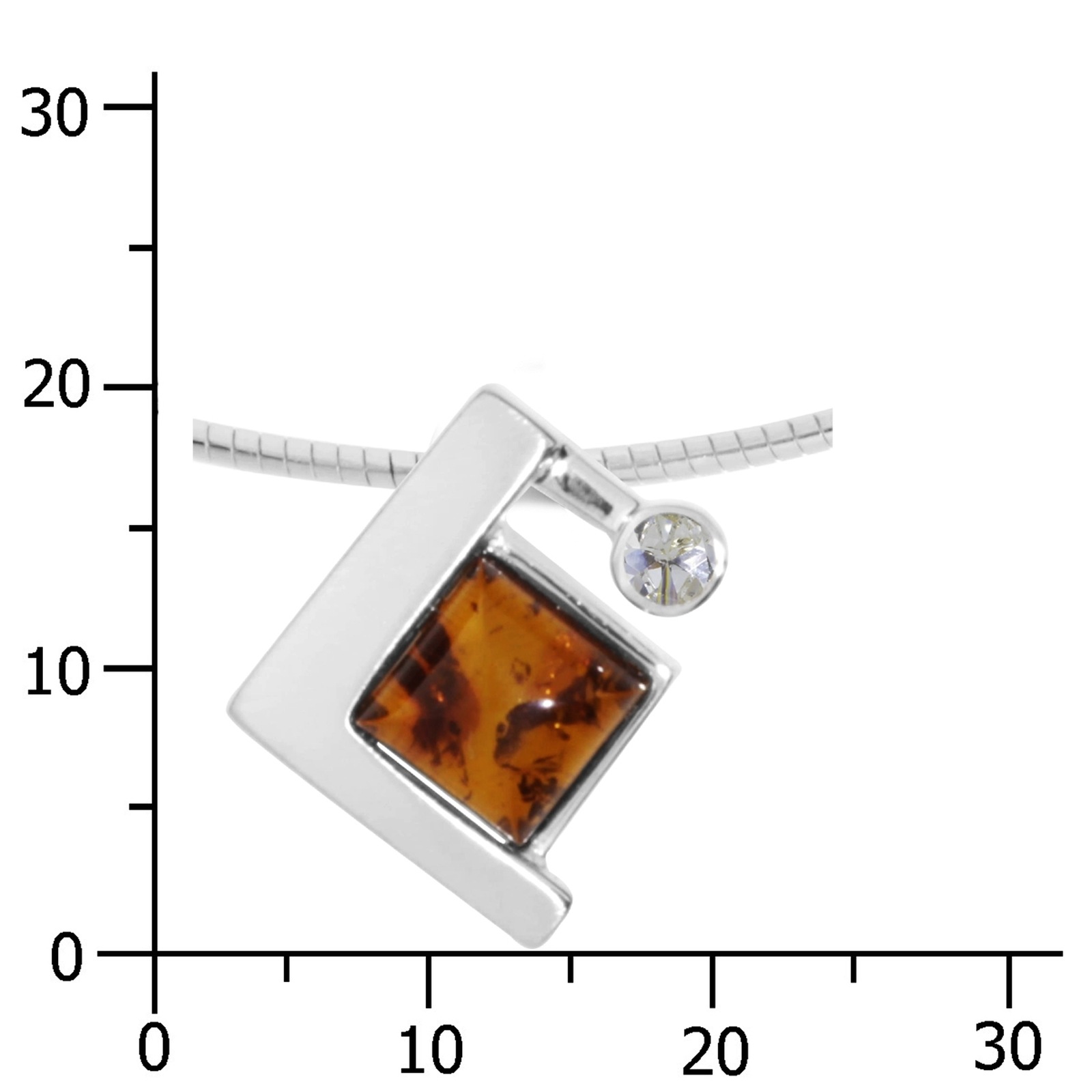 OSTSEE-SCHMUCK Kette mit Anhänger »- Gleiter-Diane - Silber 925/000 - Bernstein/Zirk.«