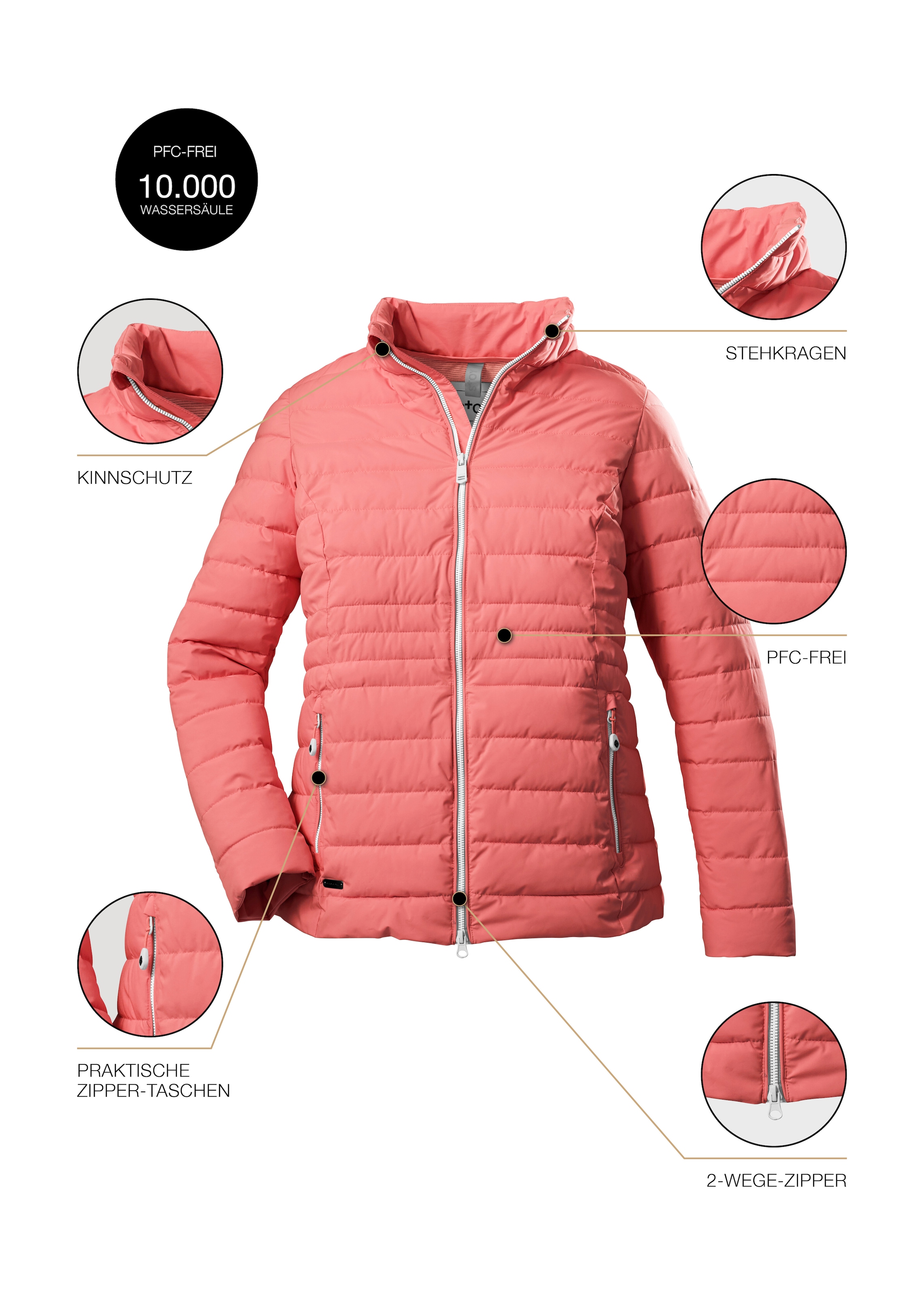 STOY Steppjacke »STS 21 WMN QLTD JCKT«, Leichte, atmungsaktive Damenjacke, wasserabweisend
