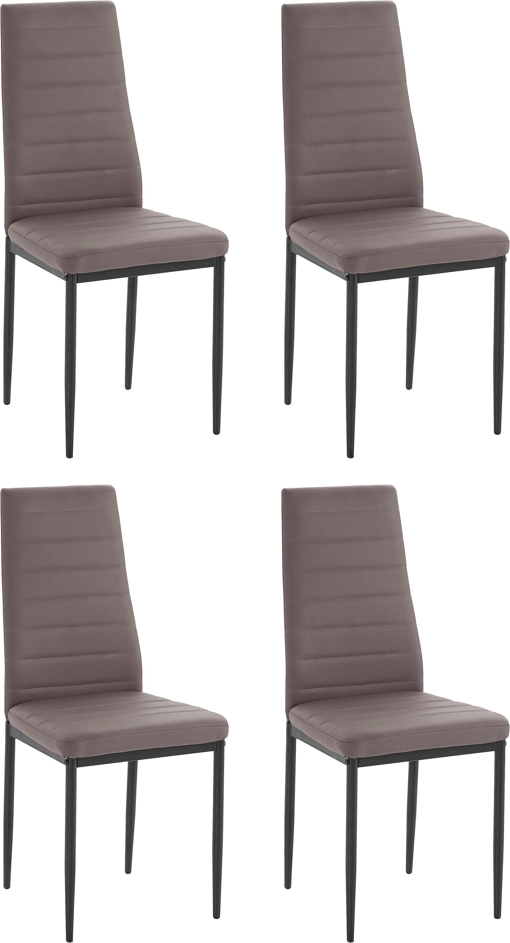 my home Esszimmerstuhl »Sandy«, (Set), 4 St., (2 oder 4 Stück) Bezug in Kunstleder, schwarzes Metallgestell