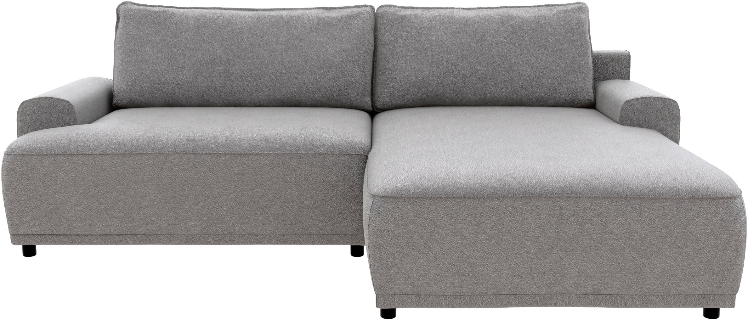 TRENDMANUFAKTUR Ecksofa »Fordon, Schlafsofa mit Bettkasten, Couch in L-Form, Breite 250 cm«, in Struktur fein LEO, haustierfreundlich, schlamm, Recamiere rechts