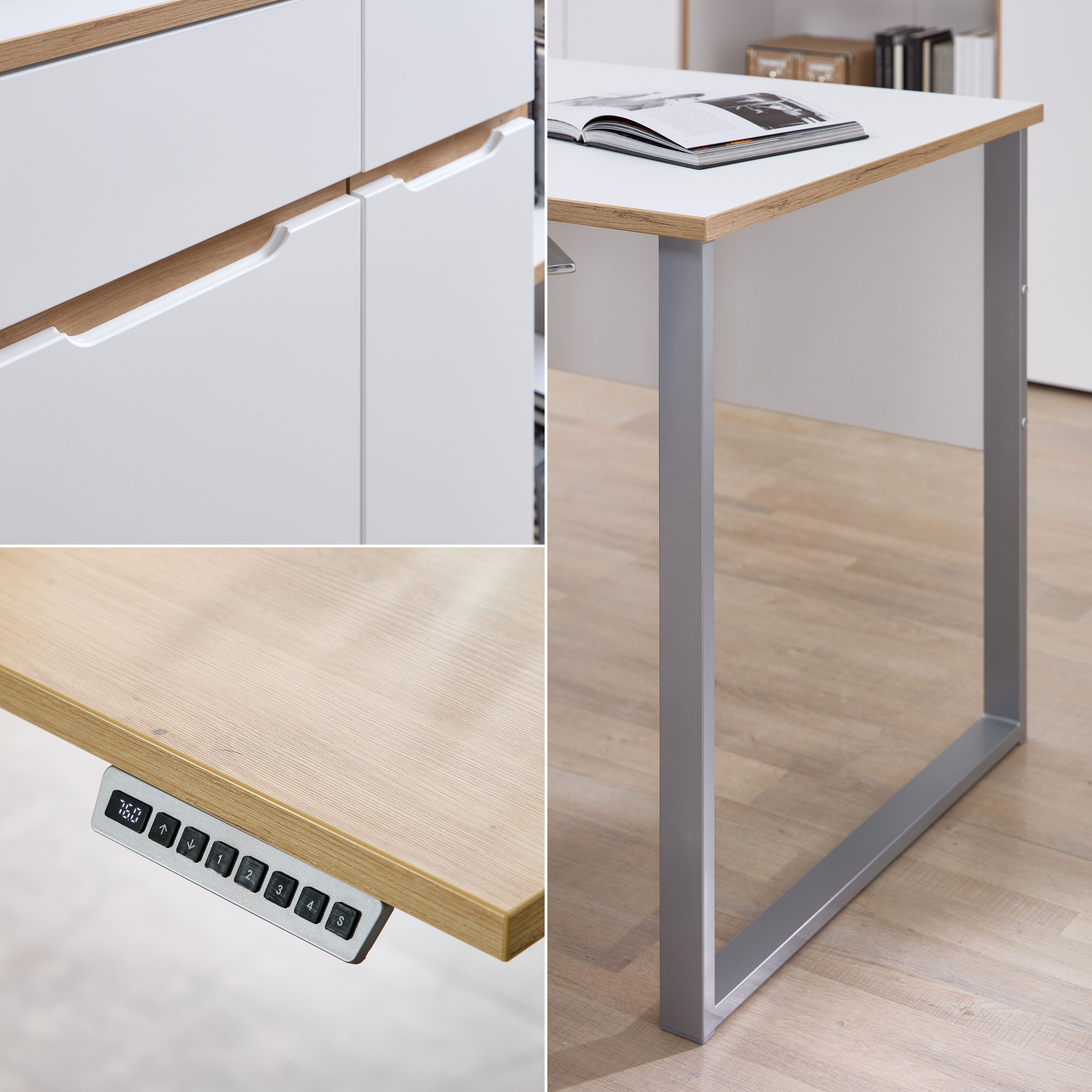 Innostyle Schreibtisch »Memphis Schreibtisch, 170x77x73cm (B/H/T)« 1 Stk. tlg. ABS-Kantenschutz, Soft Touch Oberfläche