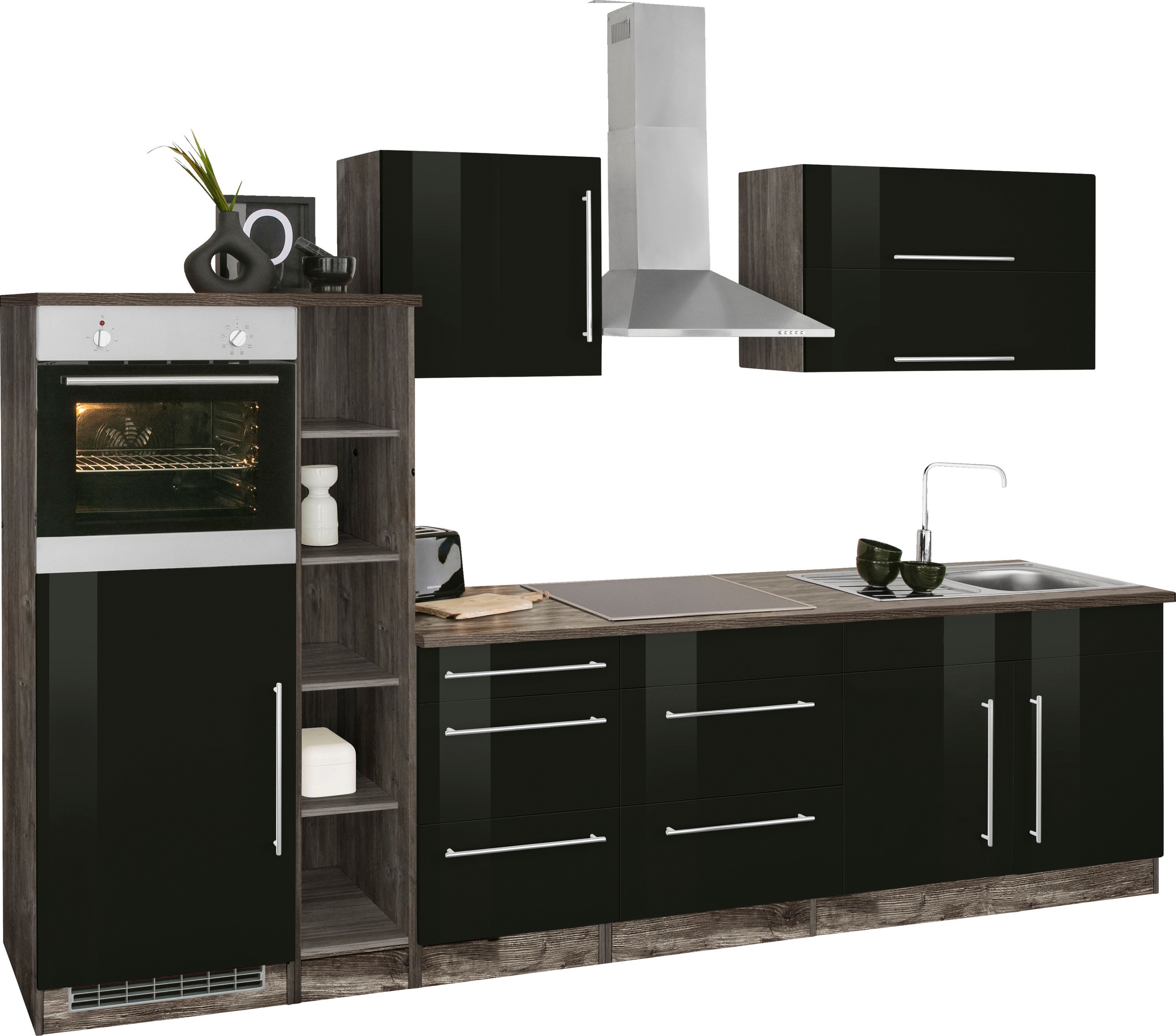 HELD MÖBEL Küchenzeile »Samos«, ohne E-Geräte, Breite 300 cm kaufen im OTTO  Online Shop | Vorratsschränke