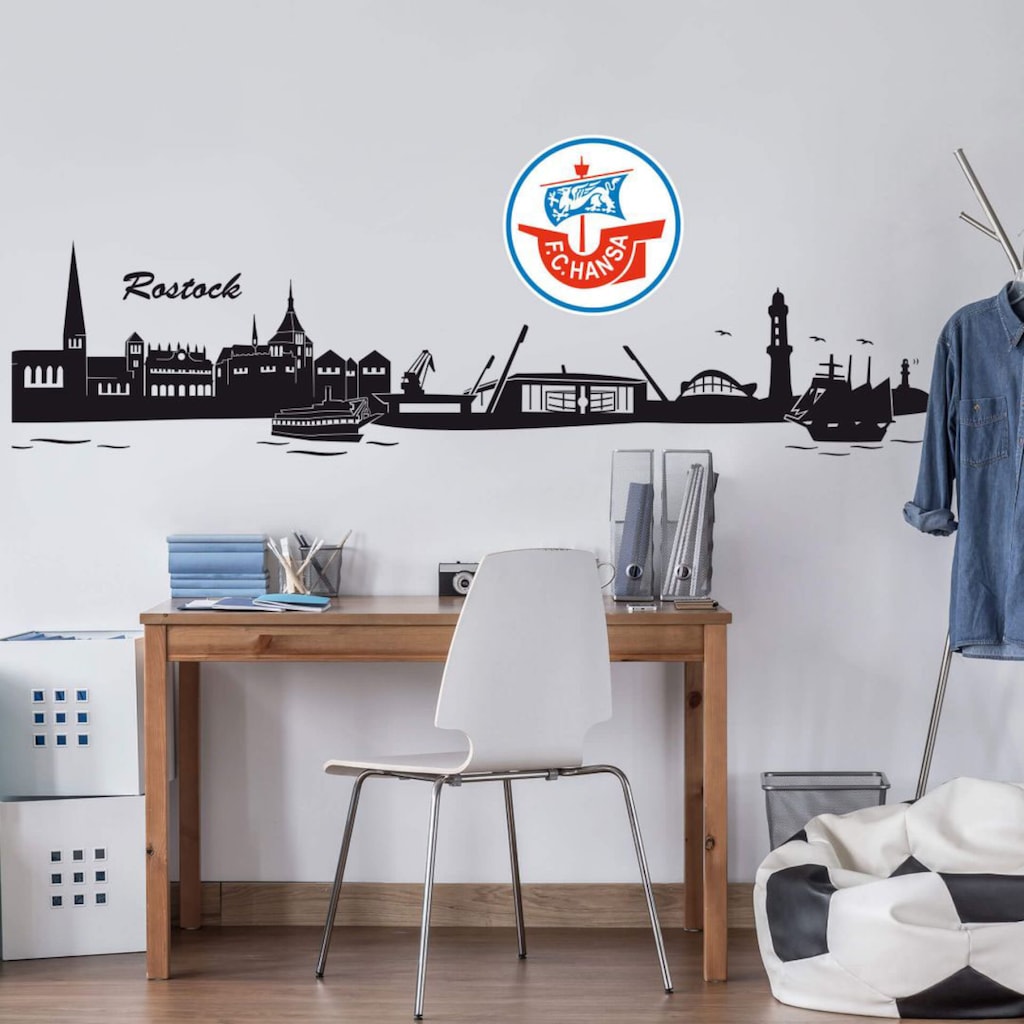 Wall-Art Wandtattoo »Hansa Rostock Skyline mit Logo«, (1 St.)