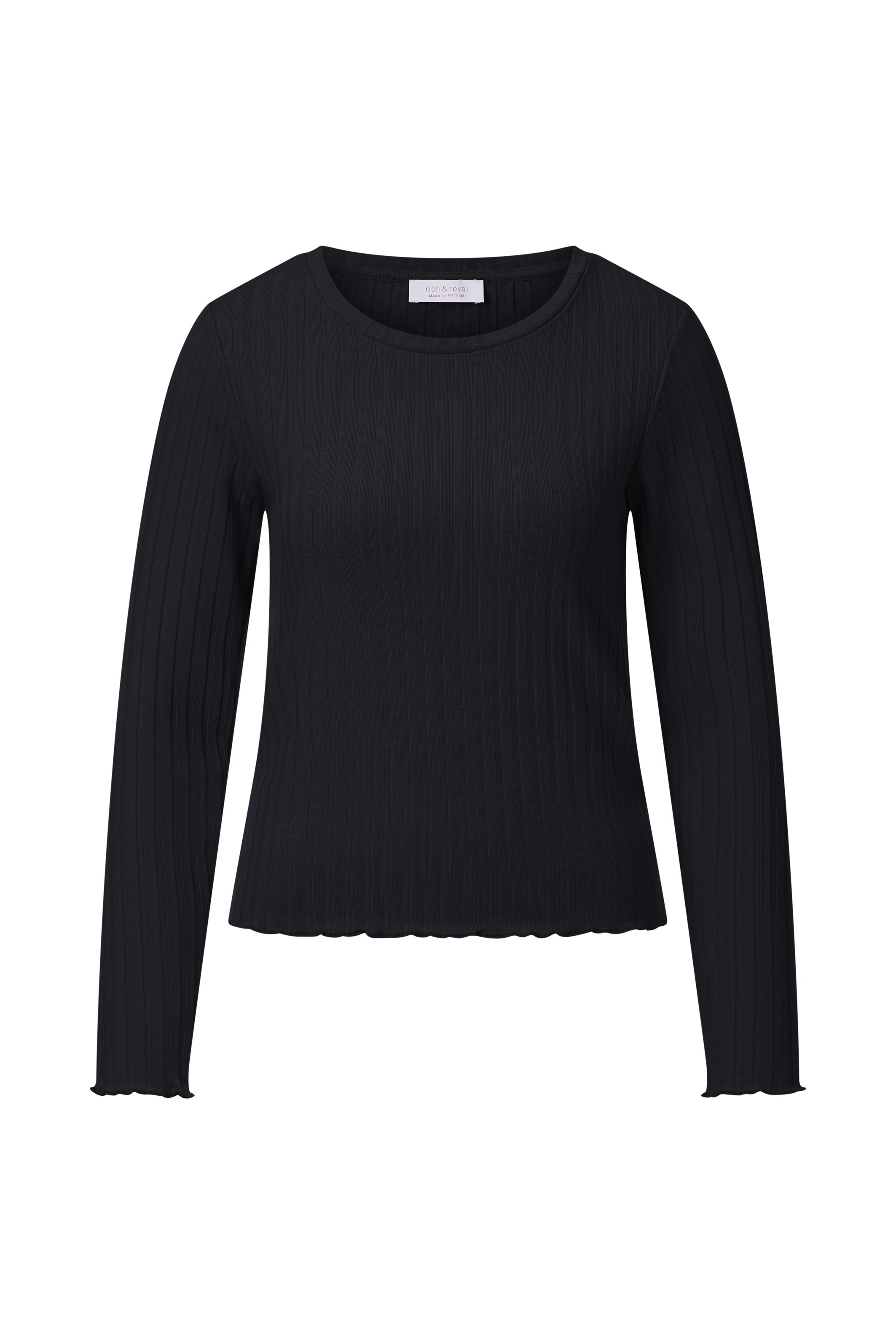RICHROYAL Longsleeve, perfekt zum drunterziehen, mit Rollkante am Ausschnitt