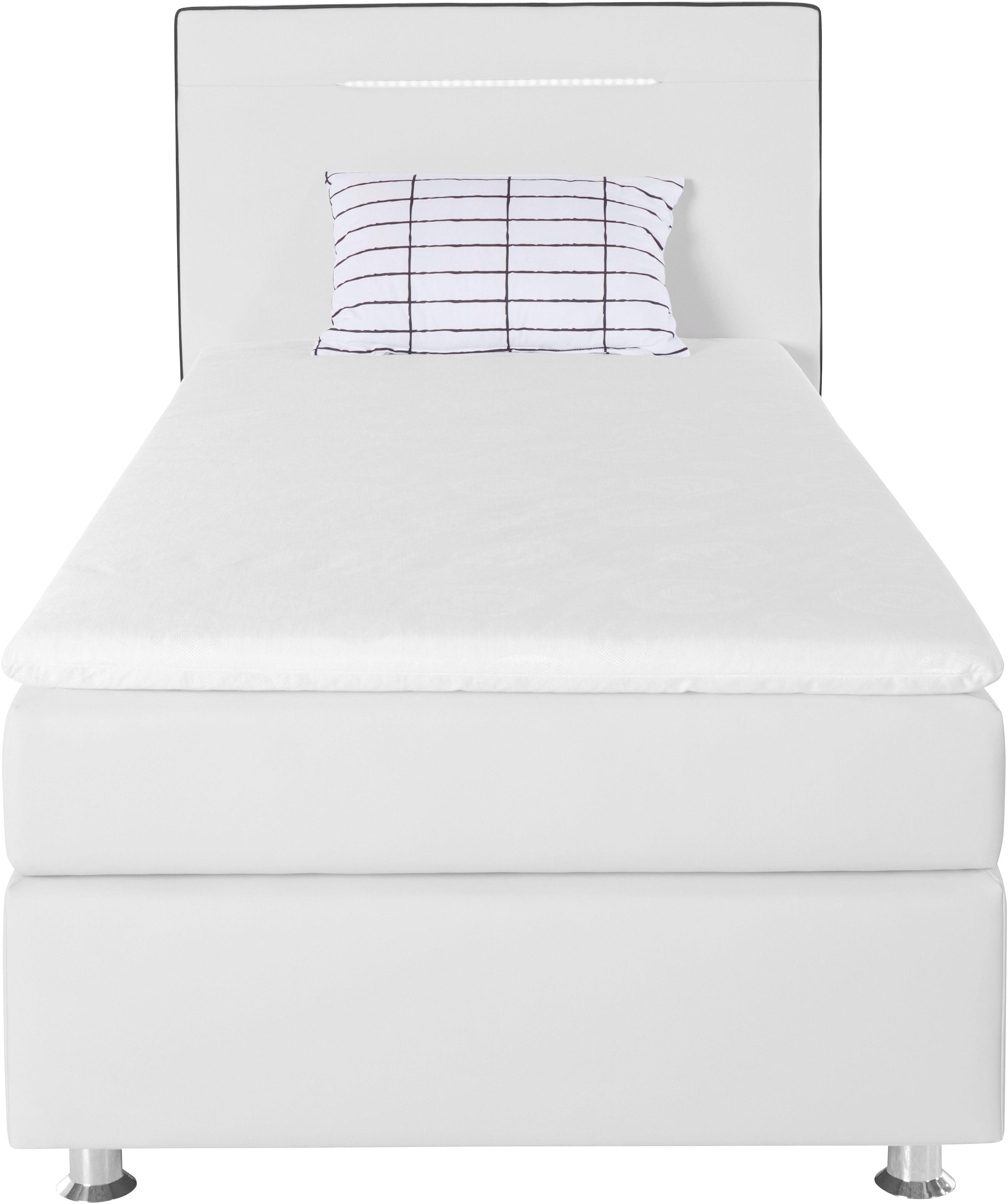 COLLECTION AB Boxspringbett »London, inklusive Topper und Kissen, mit LED-Beleuchtung«, Boxspringbett erhältlich in 90cmx200cm, 140cmx200cm & 180cmx200cm