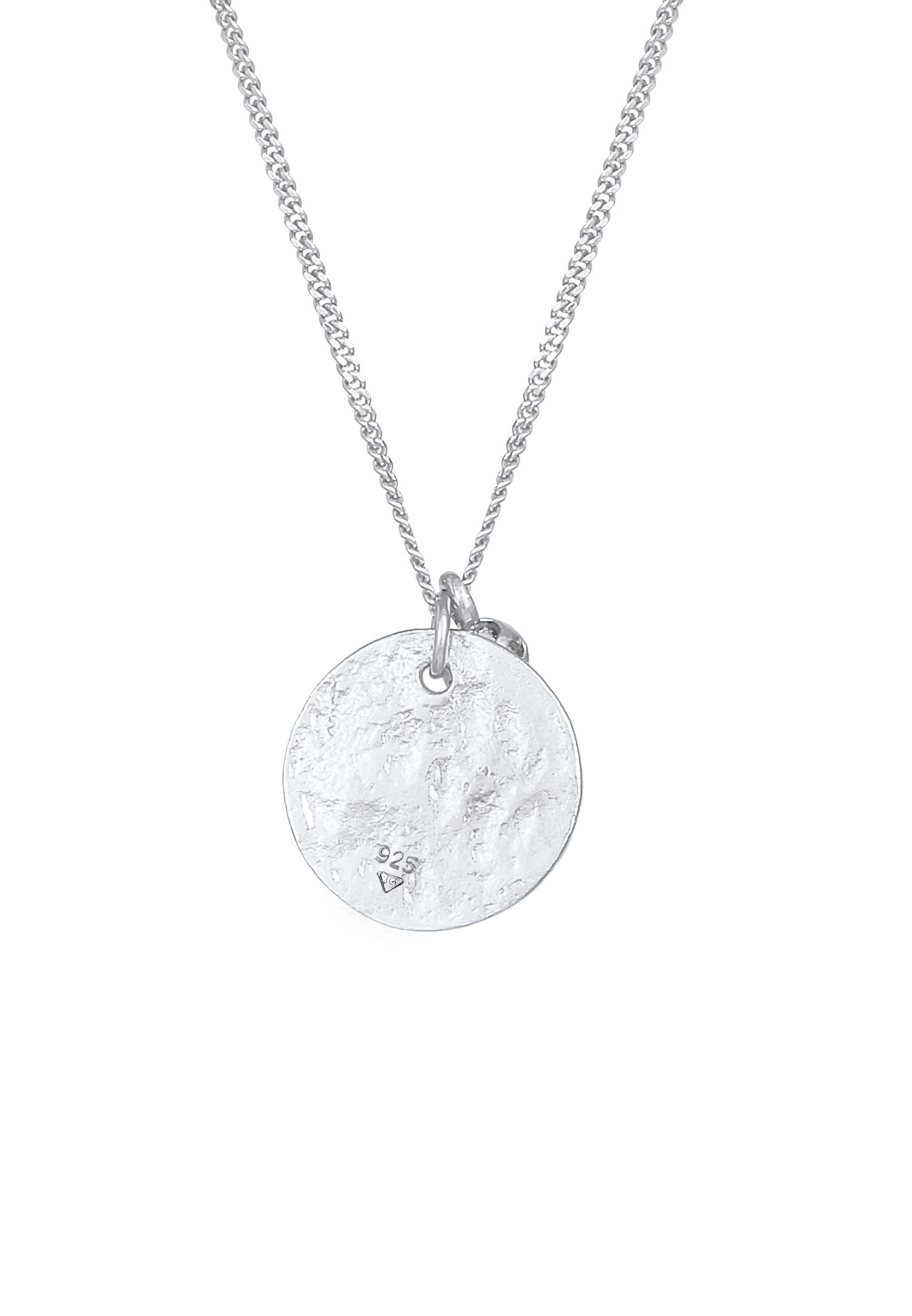 Elli Silberkette »Halskette Plättchen Vintage Mondstein Solitär 925 Silber«