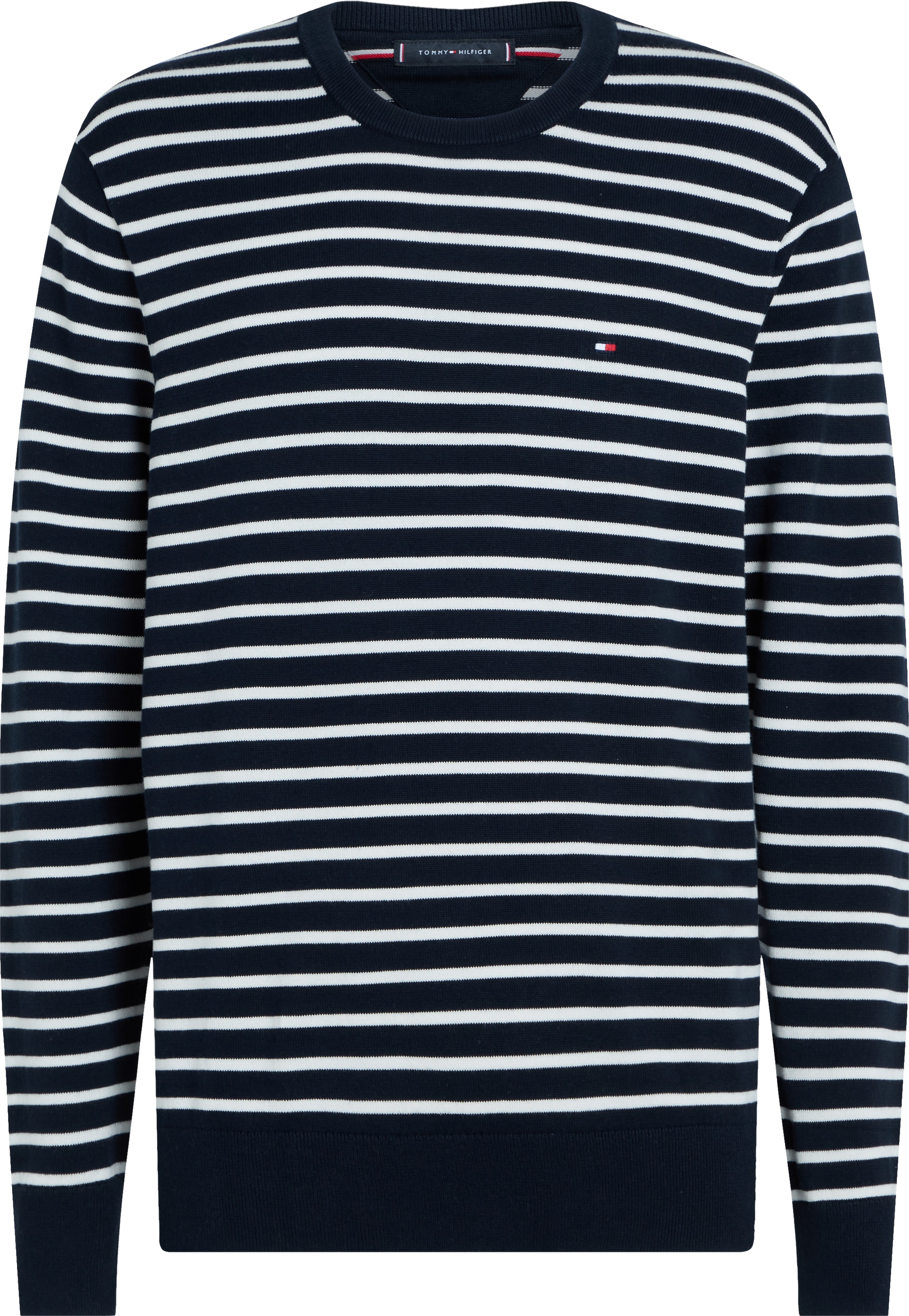 Tommy Hilfiger Big & Tall Rundhalspullover »BT-ESSENTIAL COTTON CREW NECK-B«, in Großen Größen, Logostickerei