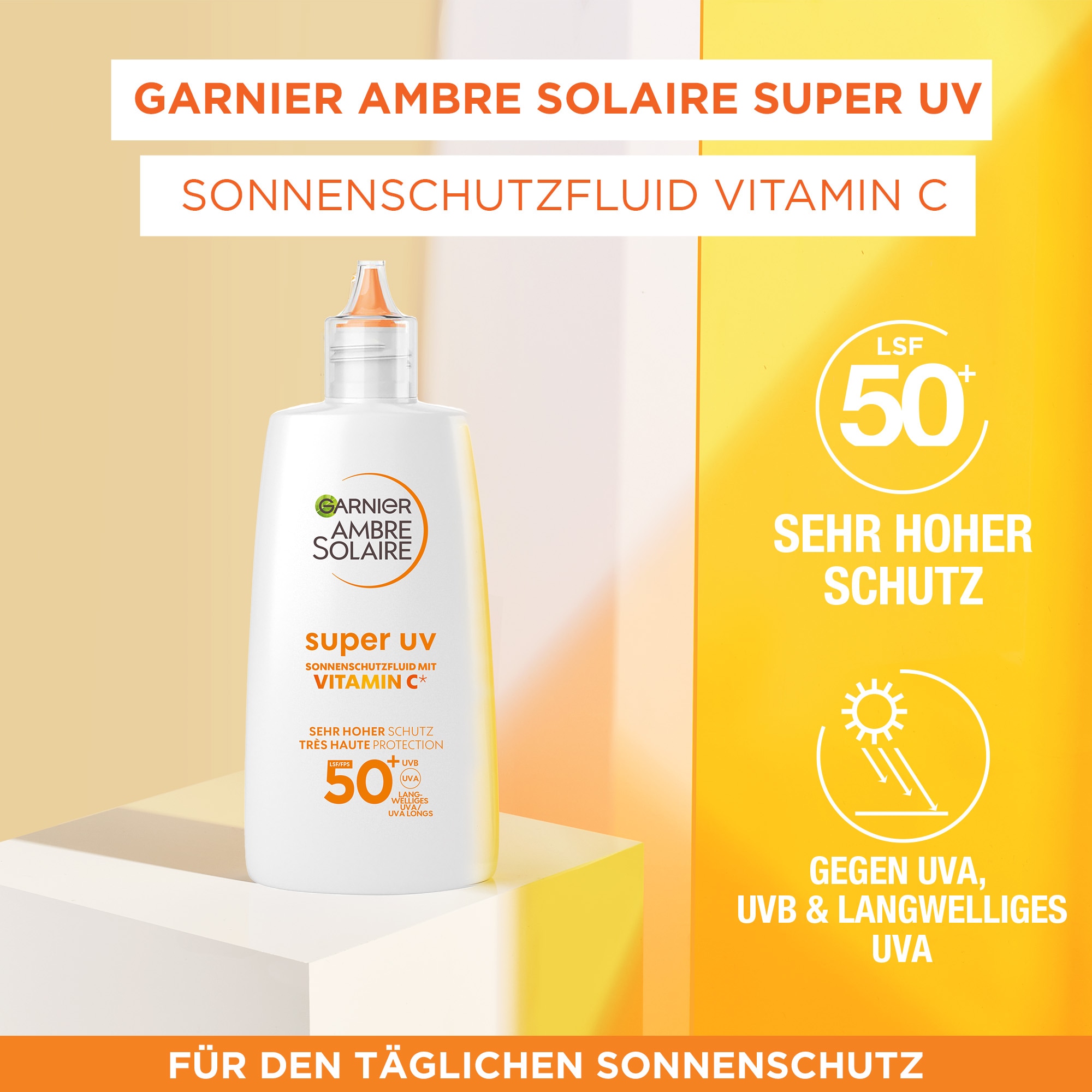 GARNIER Sonnenschutzfluid »Garnier Sonnenschutzfluid Vitamin C LSF 50+«, mit Vitamin C