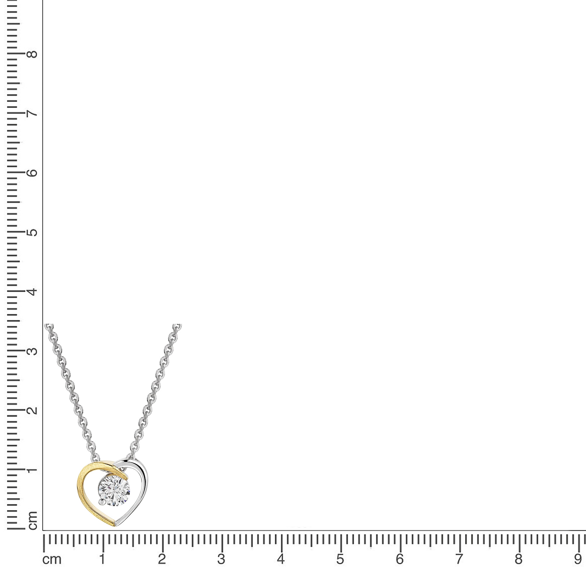 Firetti Kette mit Anhänger »Schmuck Geschenk Silber 925 Halskette Anhänger Herz Solitär Lab Grown« mit Brillant