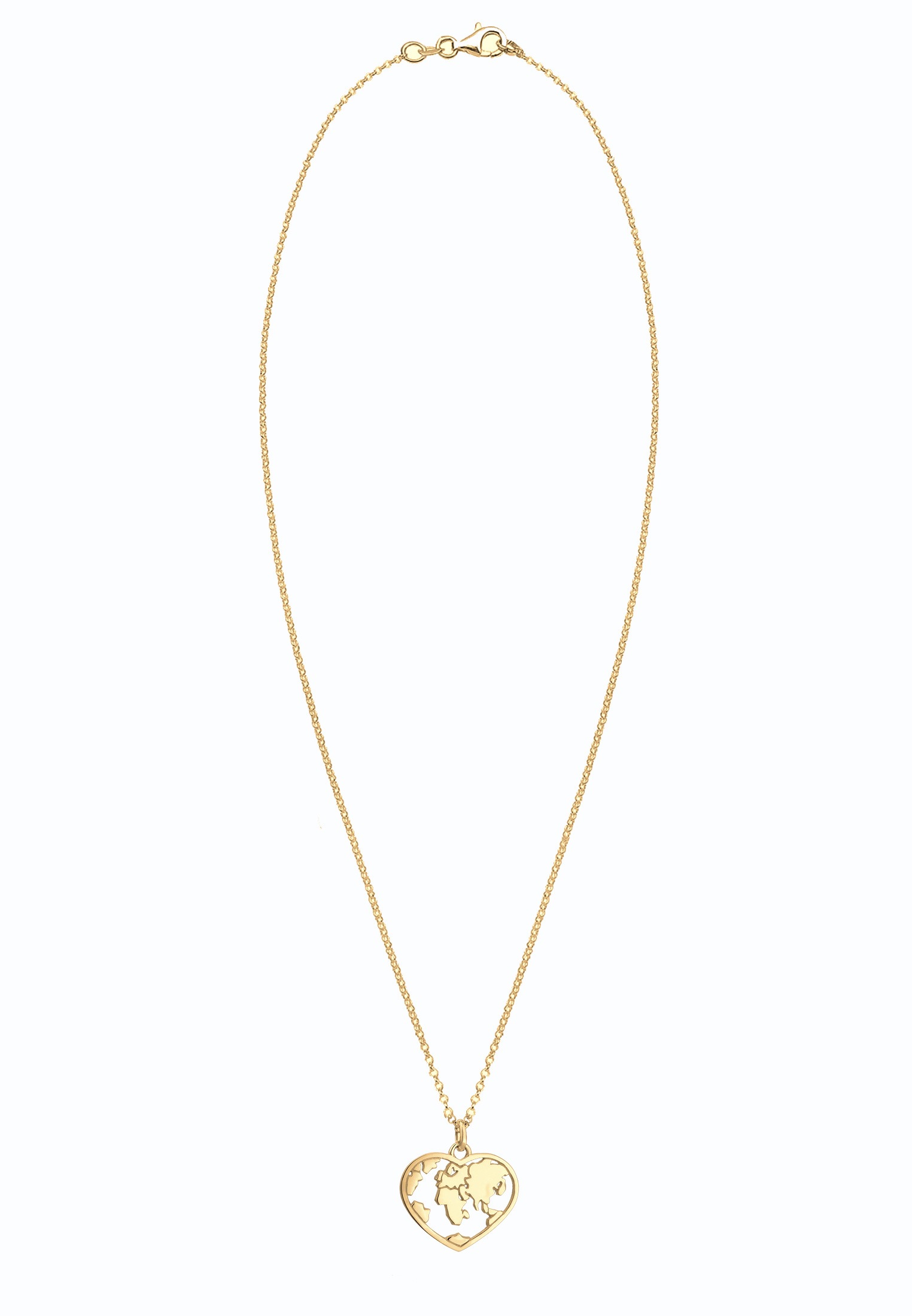 Elli Lange Kette »Halskette Herz Weltkugel Globus Erbskette Trend 925 Silber«