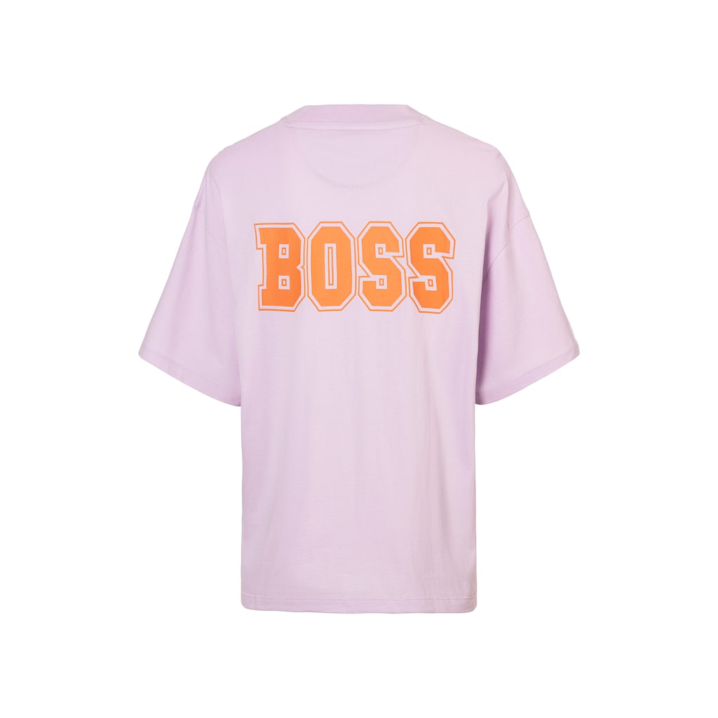 BOSS ORANGE T-Shirt »C_Eboyfriend Premium Damenmode«, mit großem BOSS Logodruck
