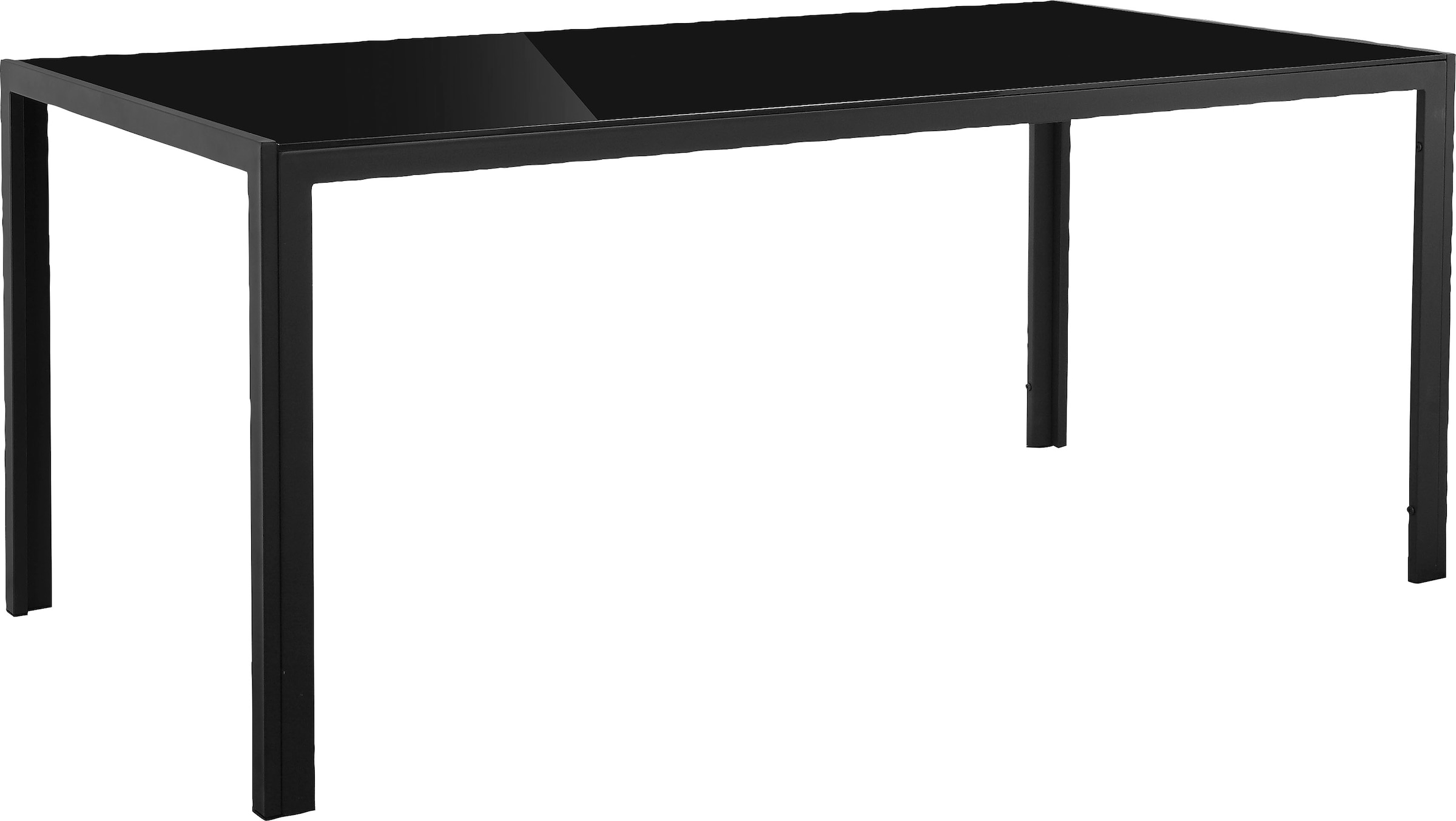 Leonique Esstisch »Presnel«, schwarz, Gestell St.), aus Höhe kaufen Metall Tischplatte 76,5 bei OTTO Sicherheitsglas, (1 cm