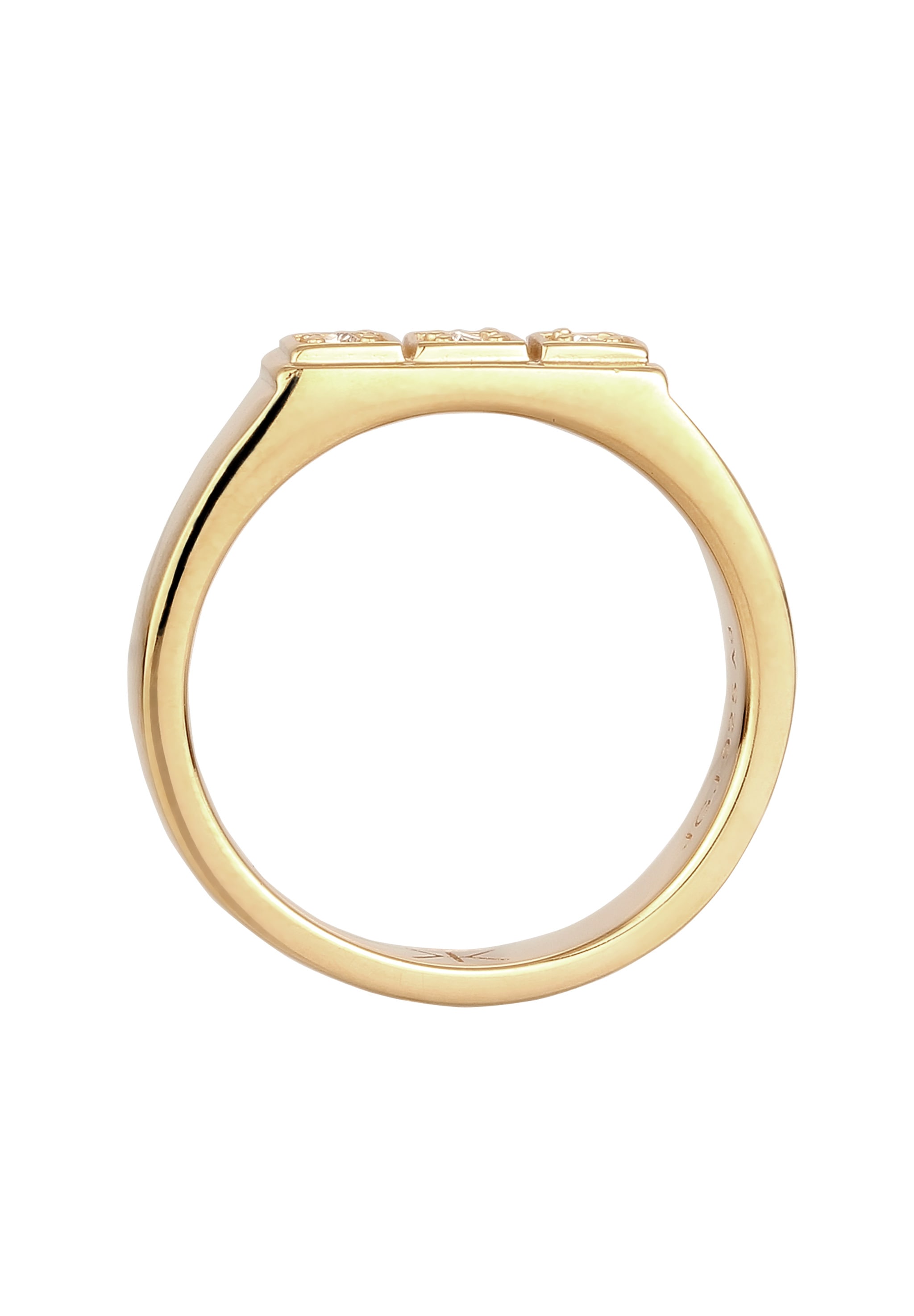 Kuzzoi Silberring »Ring Siegelring mit Kristallen von Swarovski® 925 Sterling Silber«