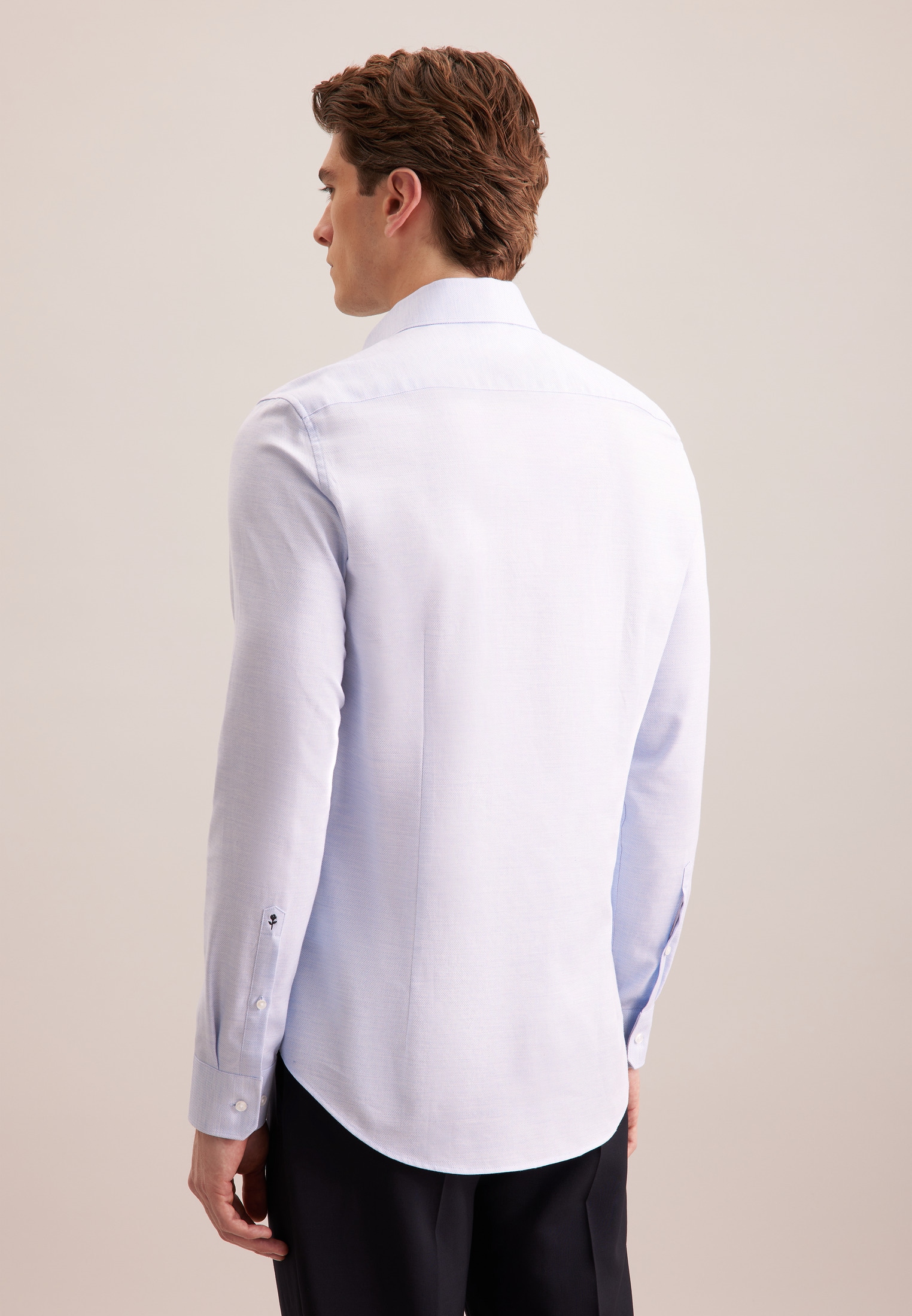 seidensticker Flanellhemd »Schwarze Rose« Shaped 1/1 Kentkragen Struktur