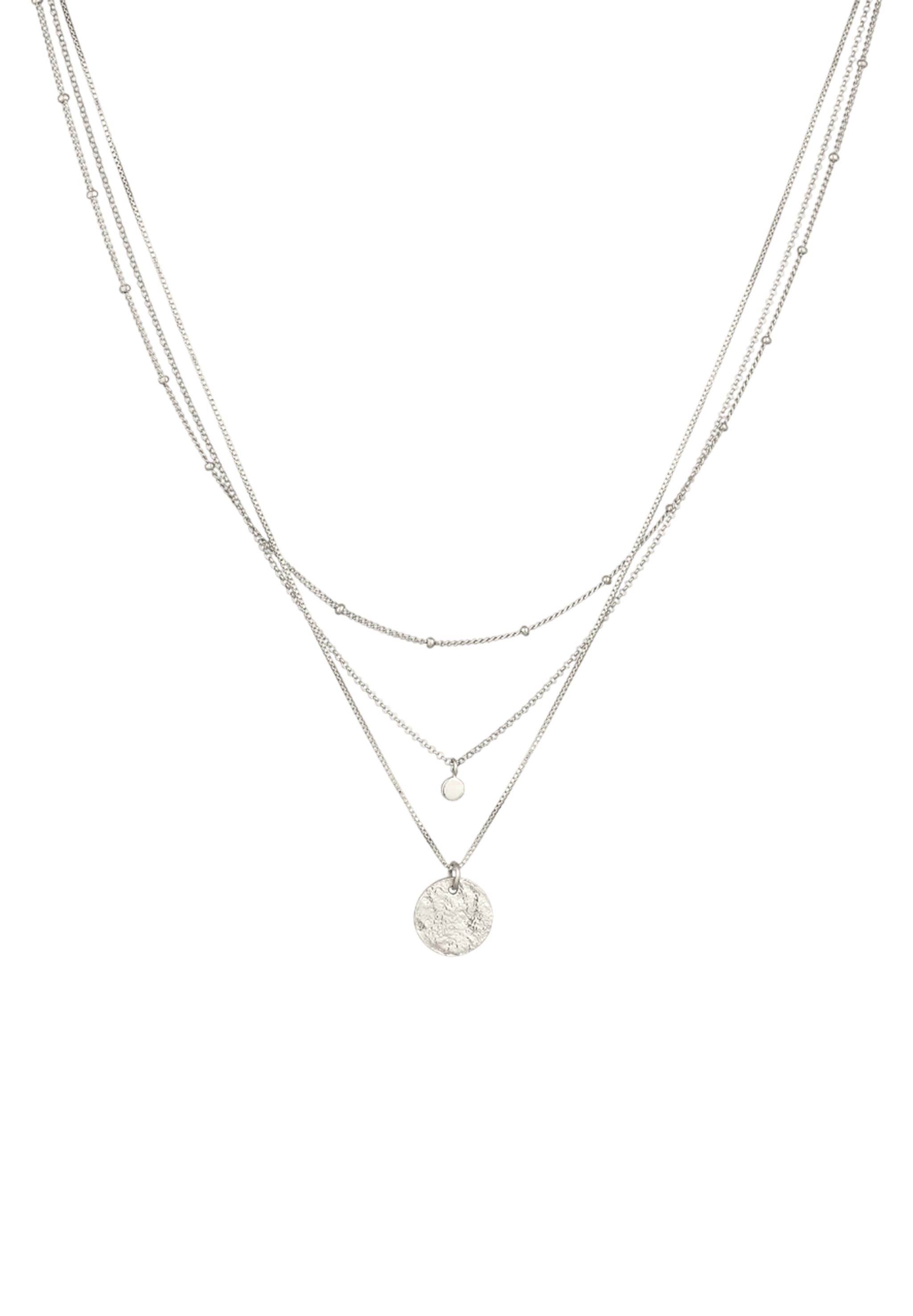 Elli Silberkette »Halskette Layer Plättchen Weiß 925 Sterling Silber vergoldet, mit Kristallen von Swarovski®«