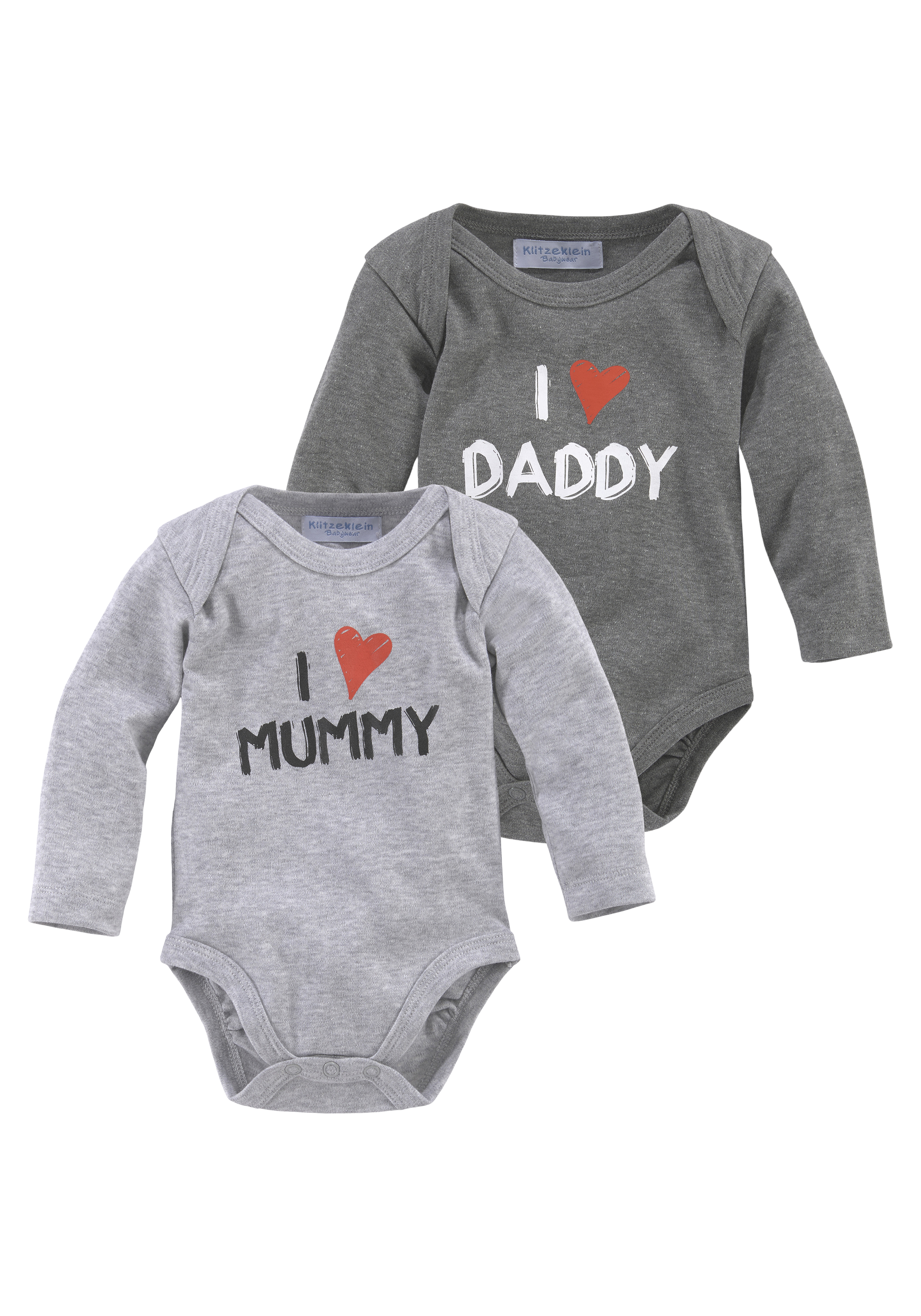 Langarmbody »Mummy & Daddy«, (Packung), aus Bio-Baumwolle