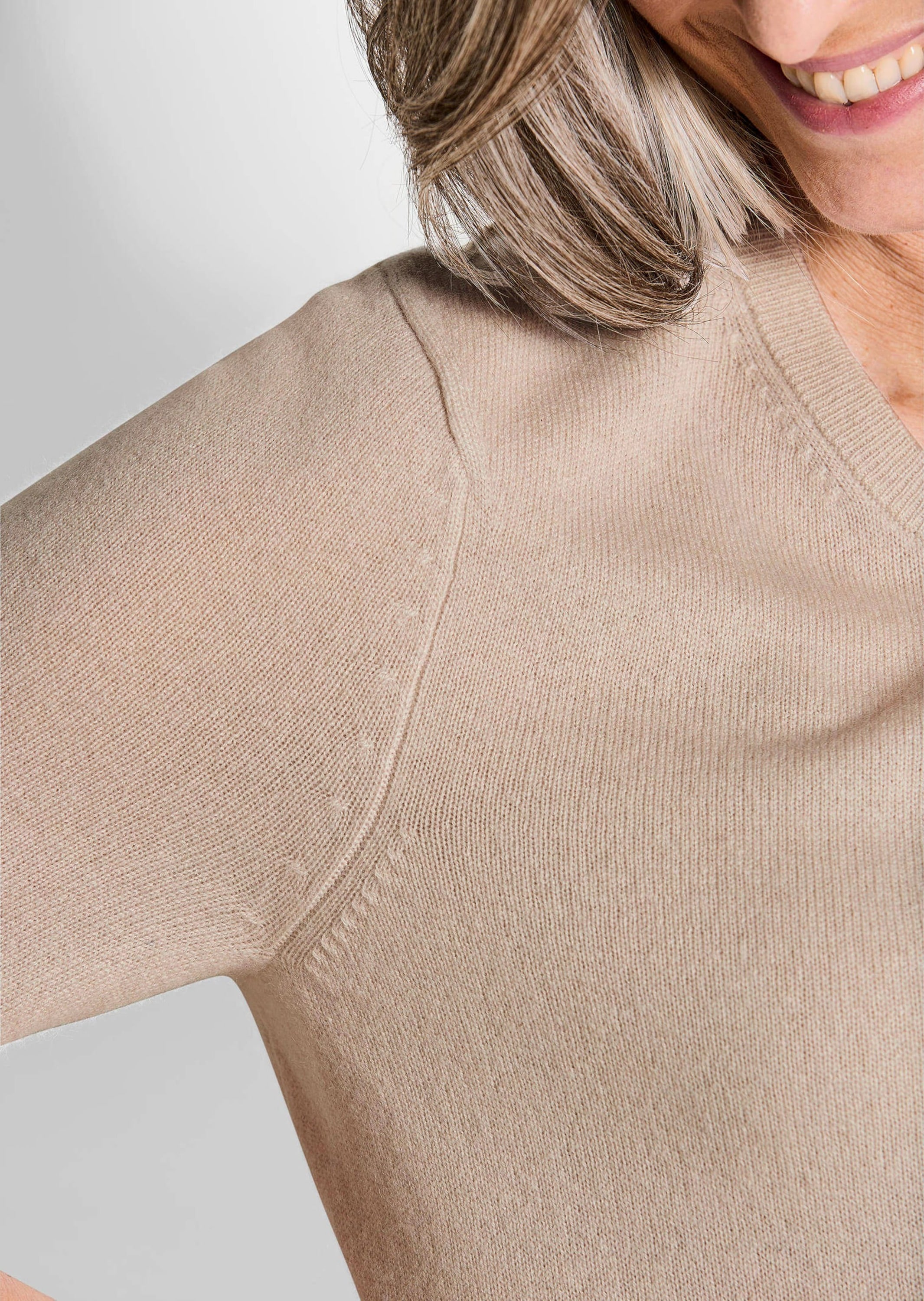 GOLDNER Kurzarmpullover »Halbarmpullover mit Rundhals aus Kaschmir«