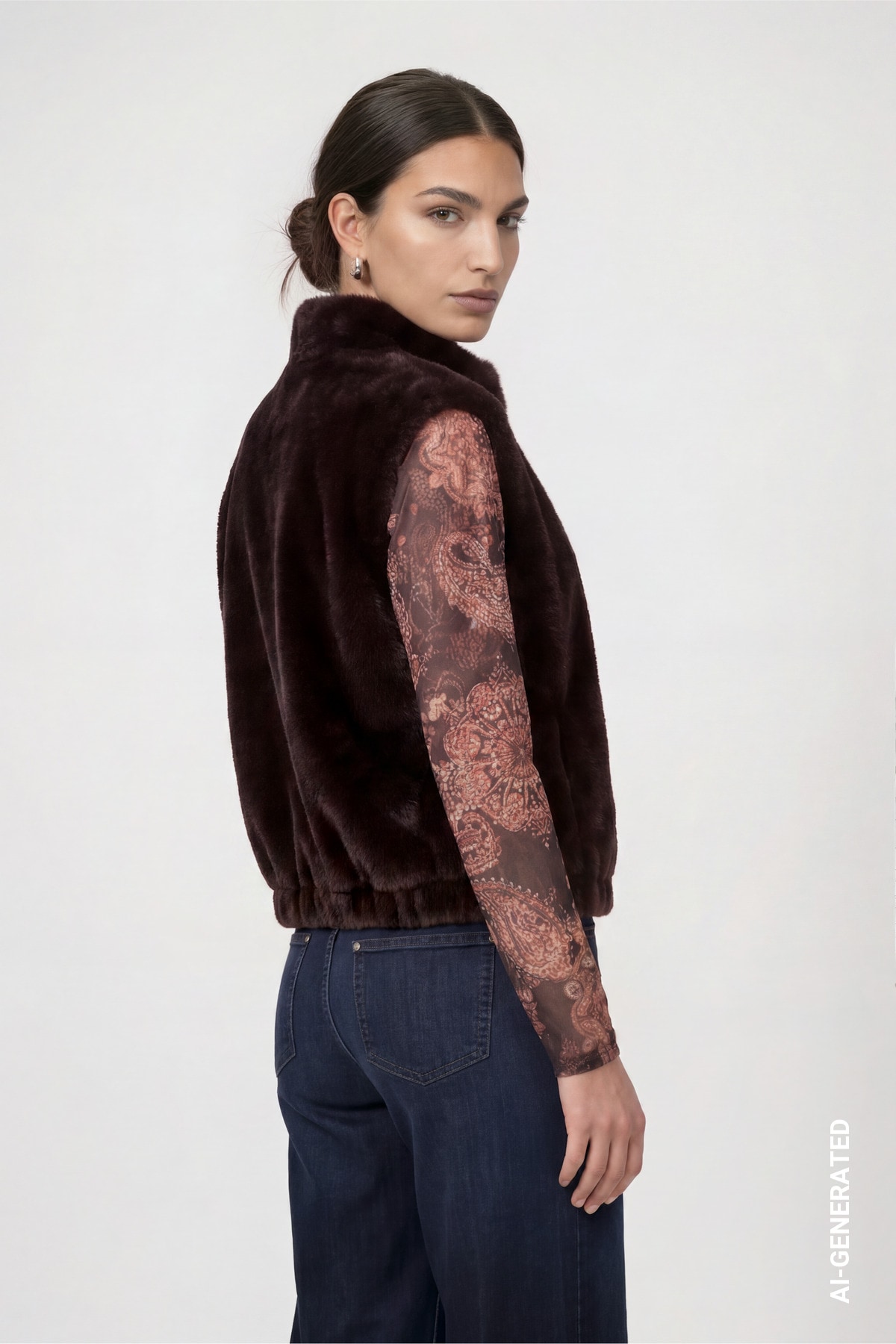 Monari Fellimitatweste »Weste fake fur« Regular fit mit Stehkragen