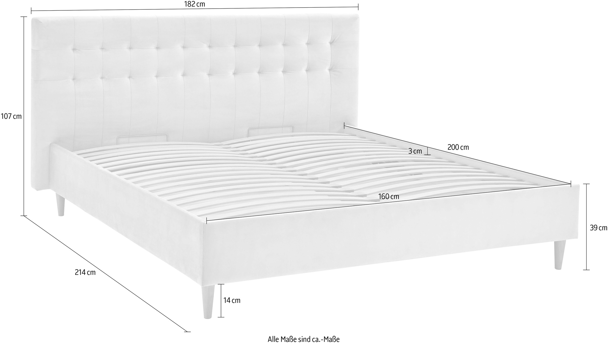 ATLANTIC home collection Polsterbett »Veronika« mit Bettkasten und Lattenrost