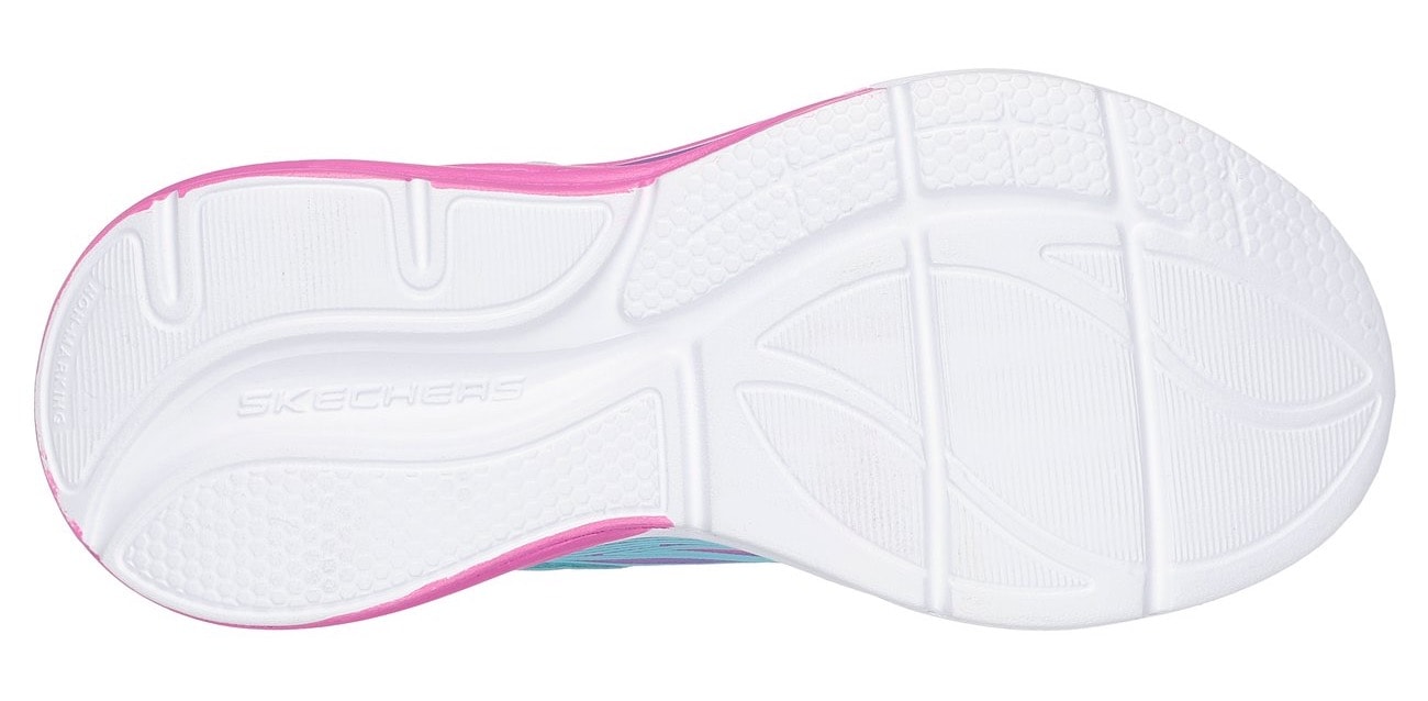 Skechers Sneaker »COSMIC GLOW LIGHTS«, Klettschuh mit Glitzer, Größenschablone zum Download