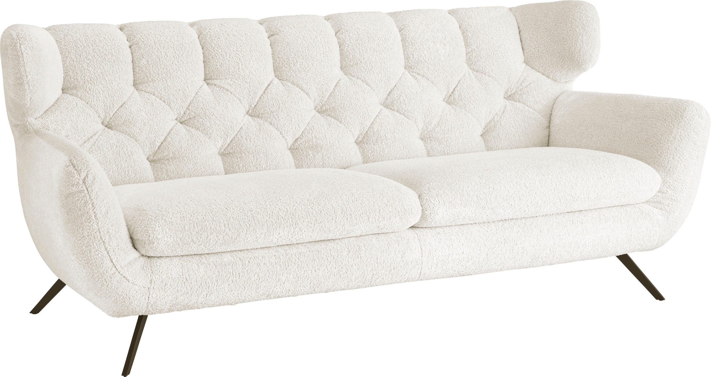 3C Candy 3-Sitzer »Beatrice, extravagantes Megasofa, bequem, Küchensofa«, mit Rückensteppung im Rautenmuster, Samt Optik, auch in Fellimitat
