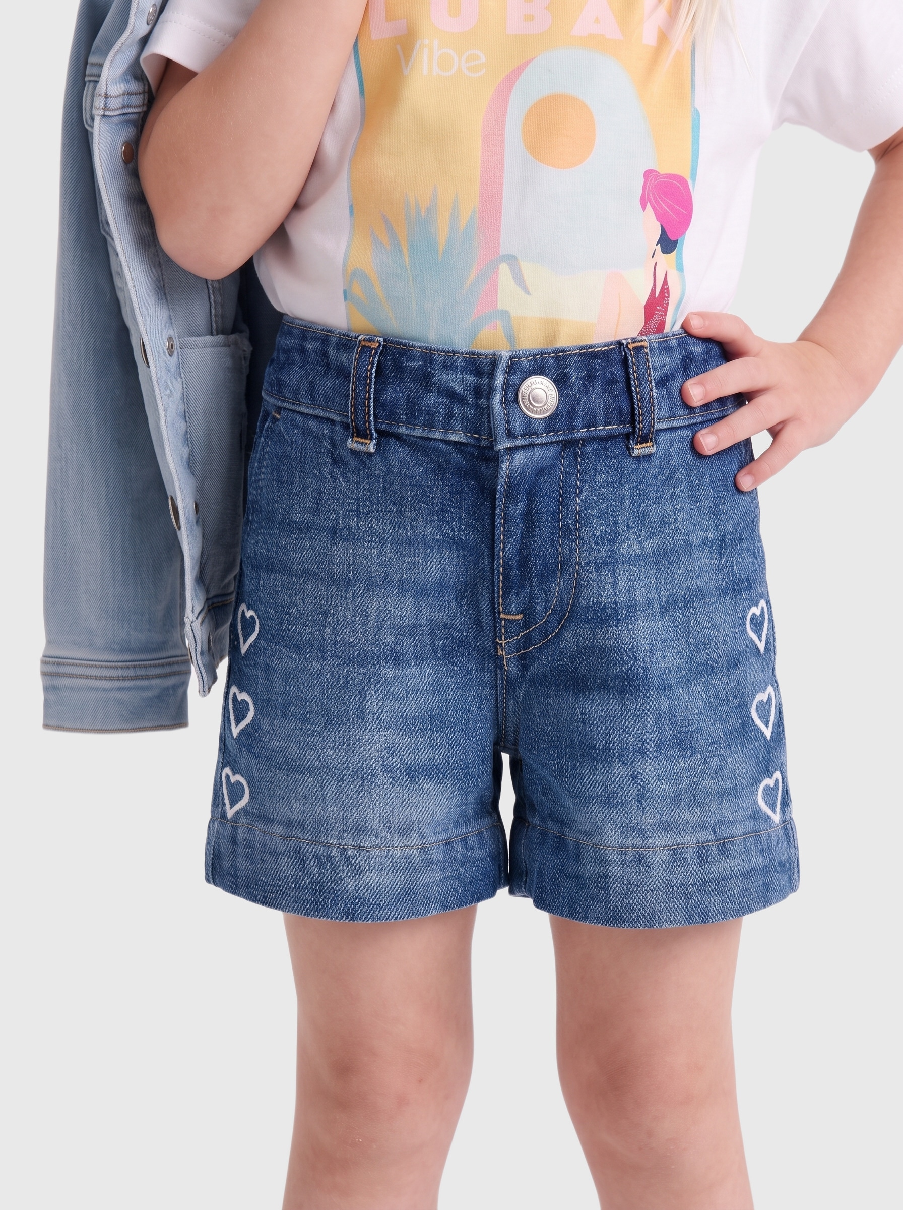 KIDS ONLY Jeansshorts »KMGCOMET HEART WIDE SHORTS DNM DIA3020«