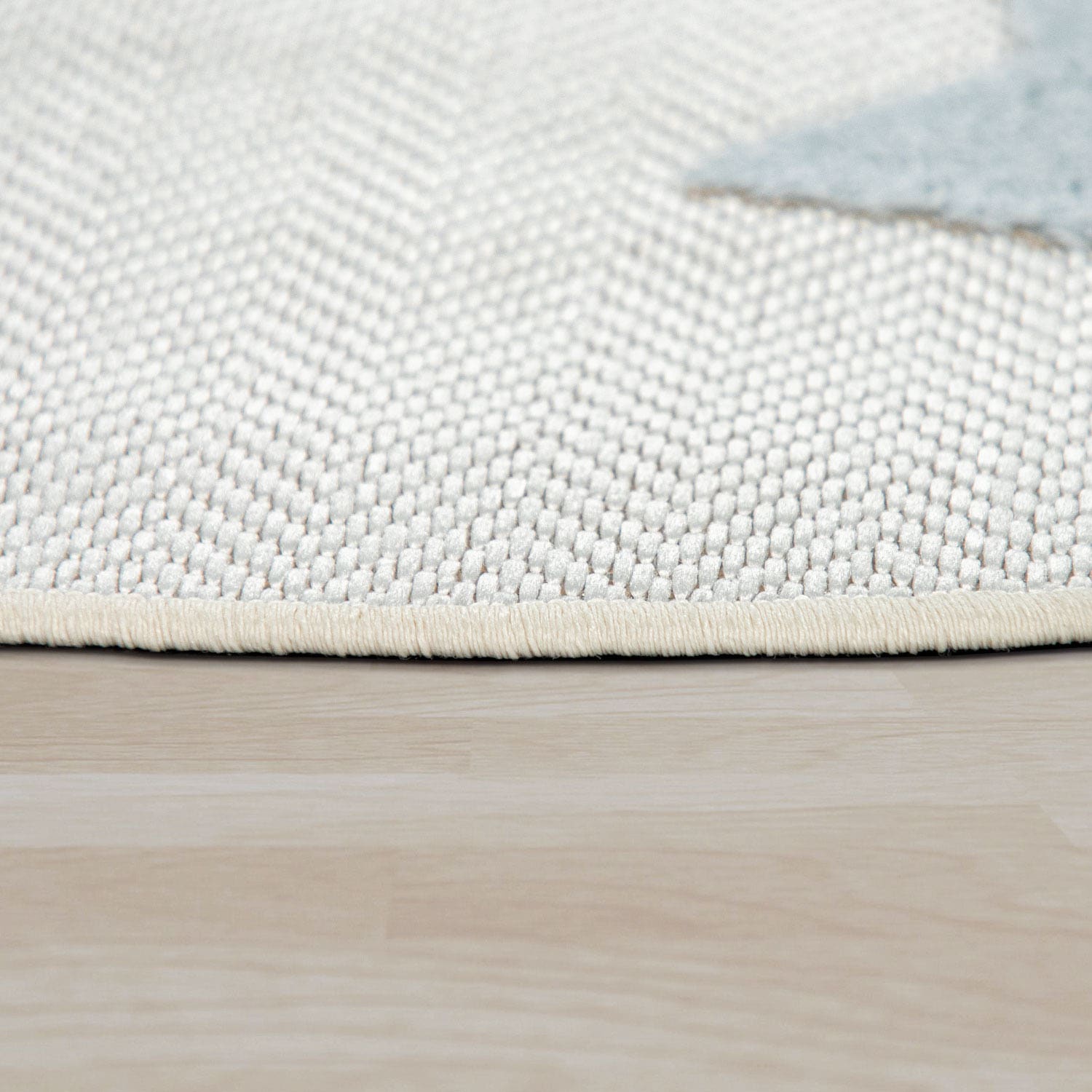 Paco Home Kinderteppich »Tweet 463«, rund, 12 mm Höhe, Flachgewebe, Hoch-Tief-Effekt, Motiv Sterne, In- und Outdoor geeignet