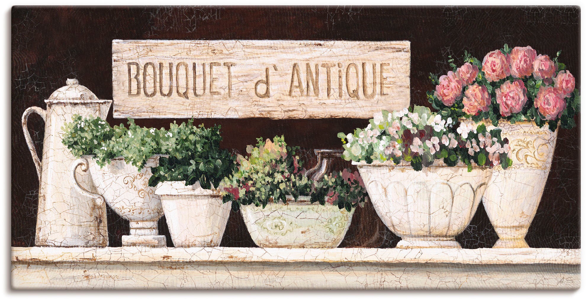 Artland Wandbild »Antike Sträuße«, Vasen & Töpfe, (1 St.), in vielen Größen & Produktarten - Alubild / Outdoorbild für den Außenbereich, Leinwandbild, Poster, Wandaufkleber / Wandtattoo auch für Badezimmer geeignet