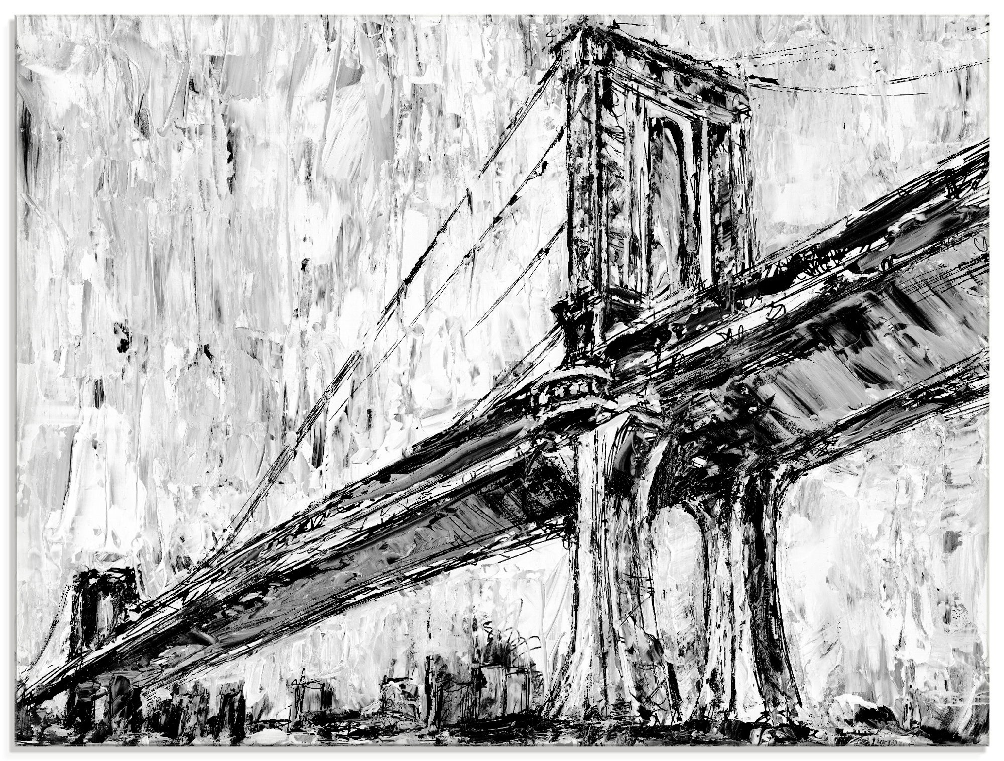 Artland Glasbild »Ikonische Hängebrücke I«, Brücken, (1 St.)