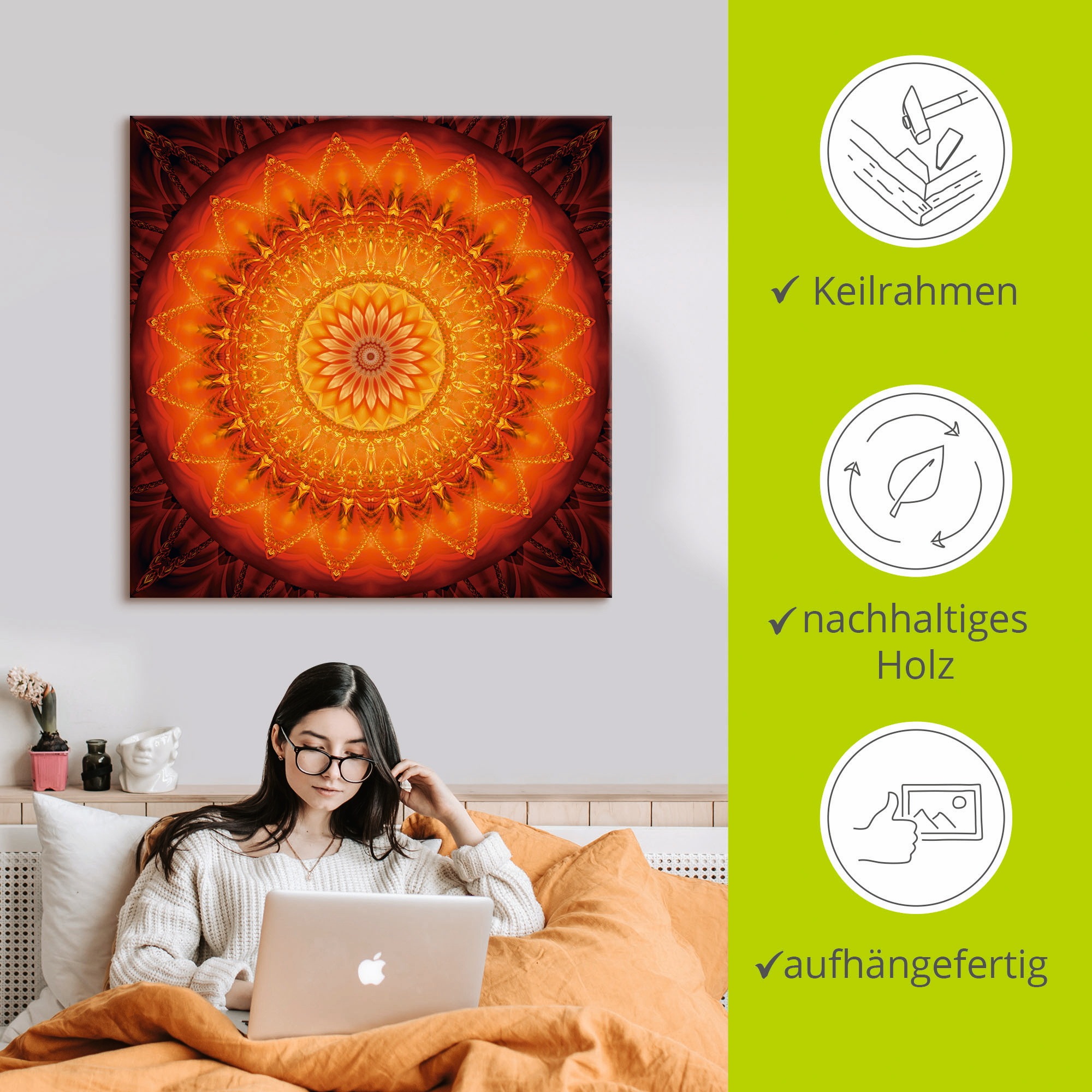 Artland Wandbild »Mandala Energie 1« Muster 1 Stk. tlg. als Leinwandbild, Poster in verschied. Größen