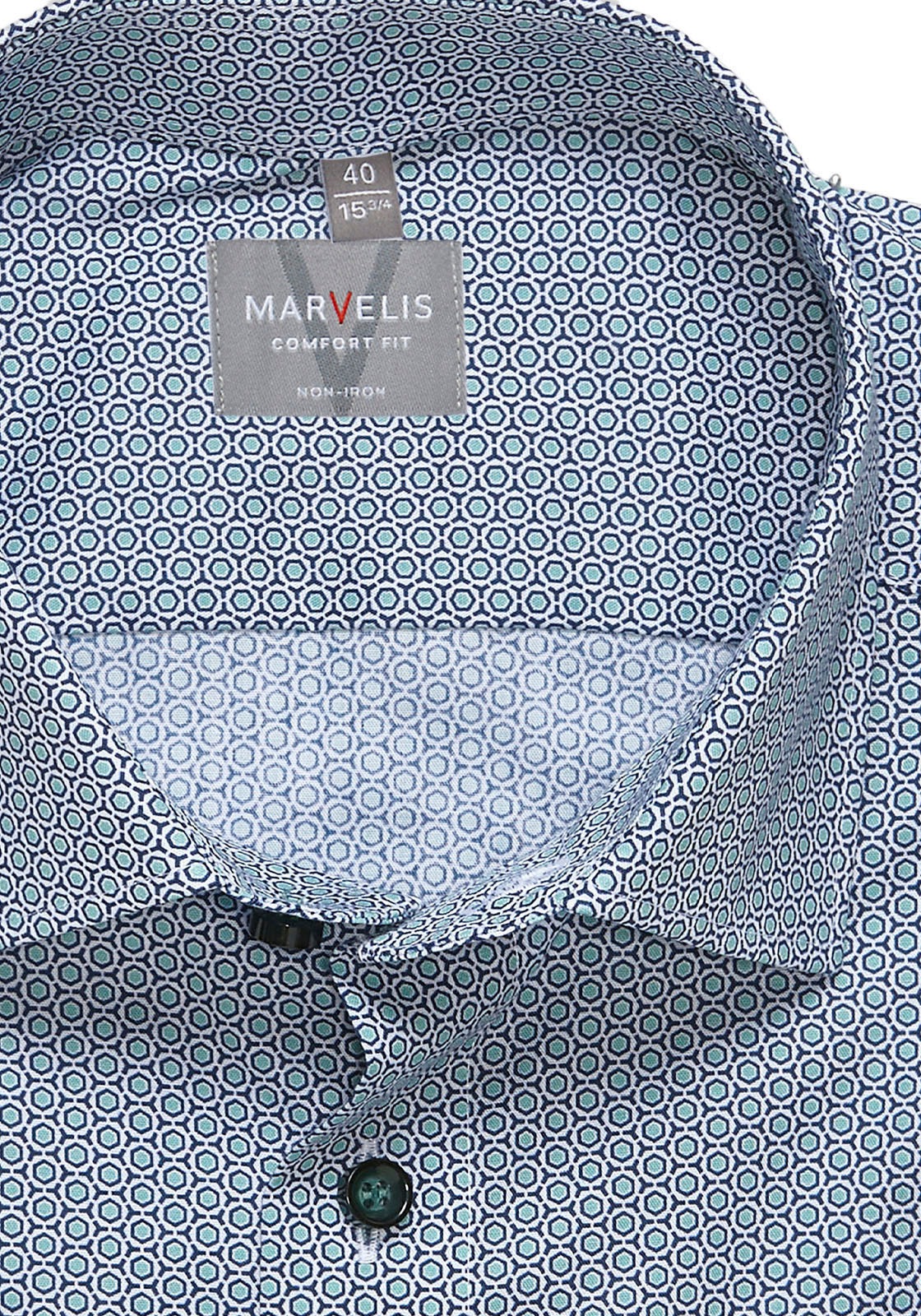 MARVELIS Kurzarmhemd Bügelfrei, comfort fit, Businesshemd, Minimal Print