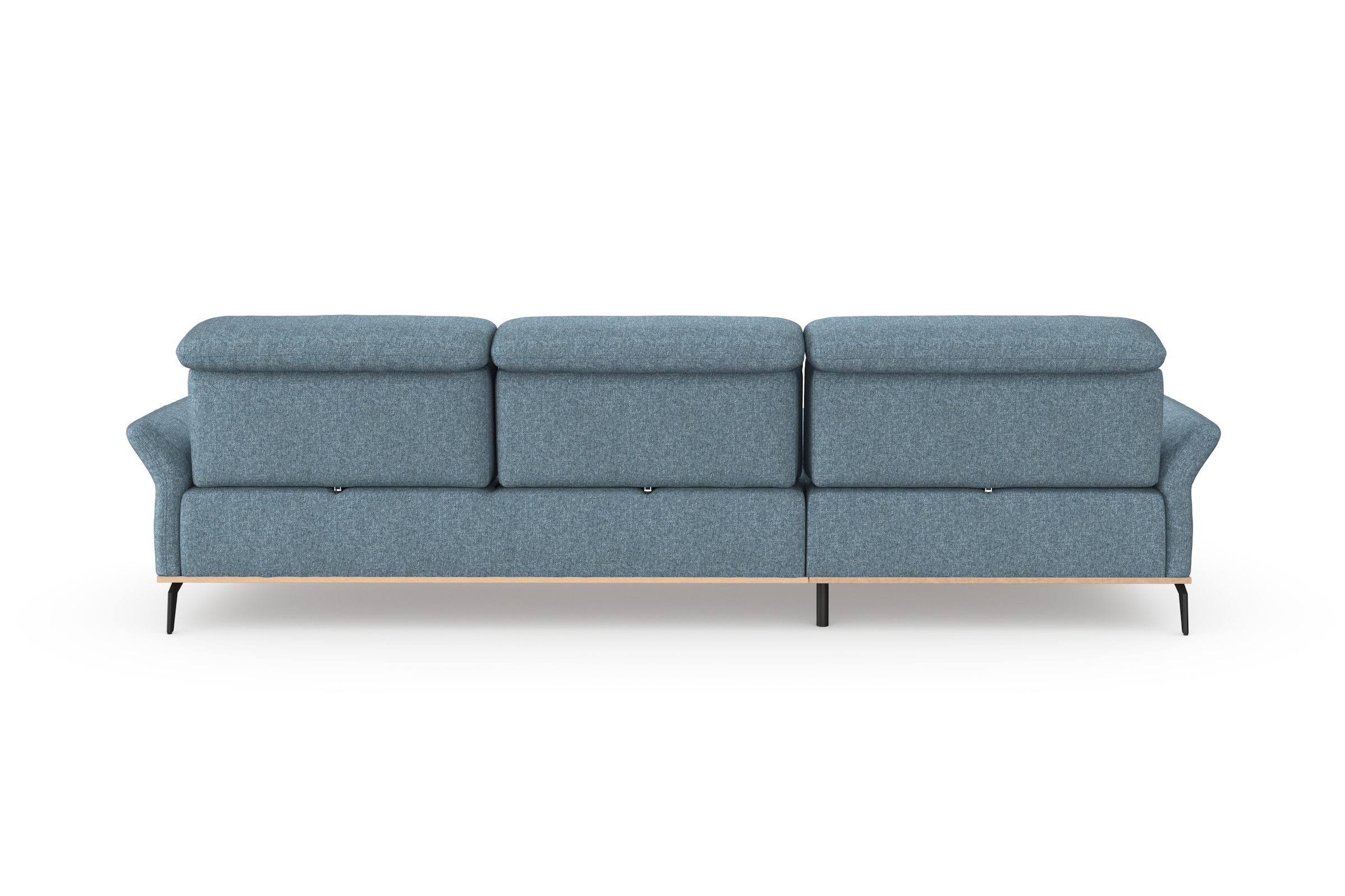 Places of Style Ecksofa »Fjord L-Form«, massiv, wahlweise mit Armlehnfunktion, Kopf- Sitztiefenverstellung